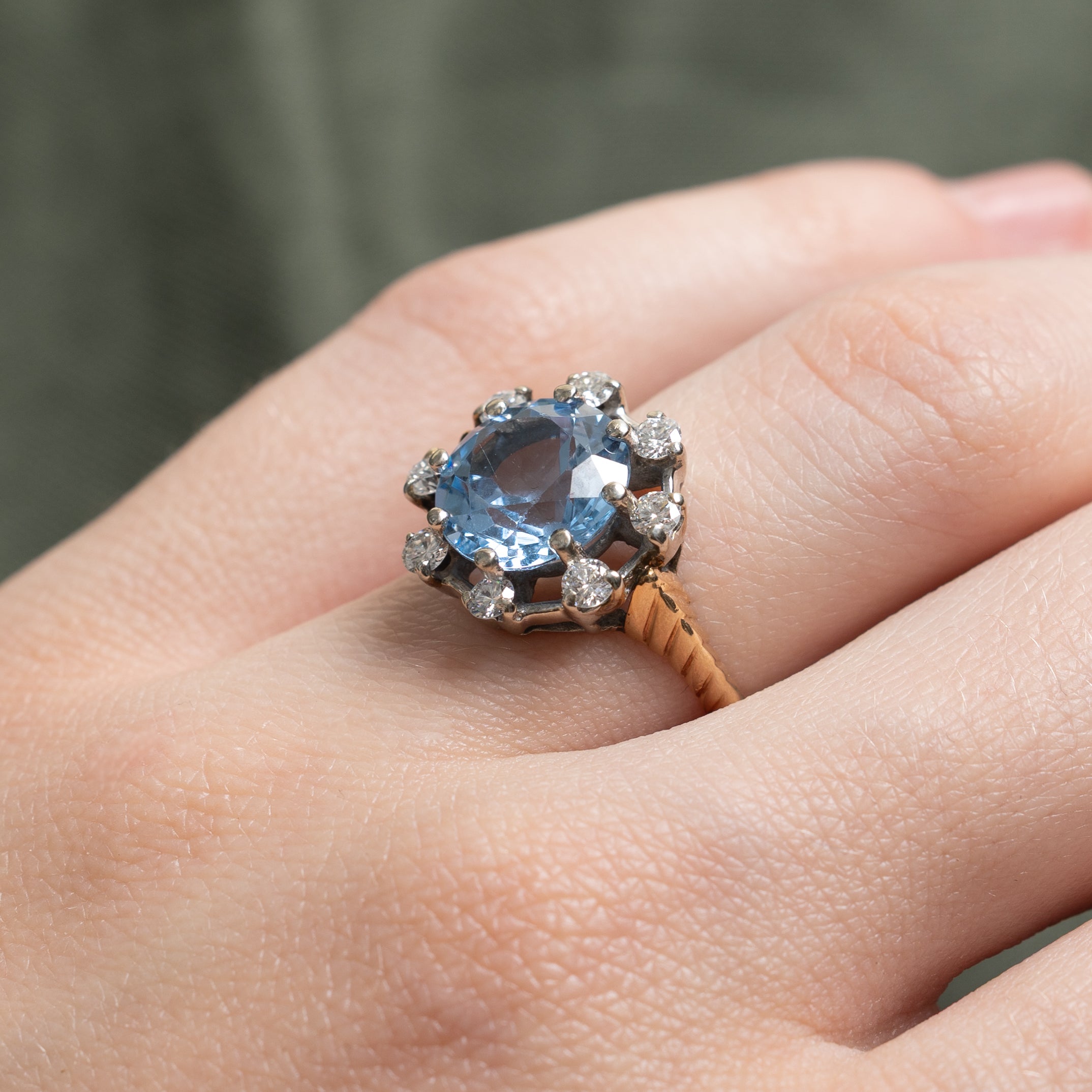 Synthetic Spinel & Diamond Cocktail Ring | 3.50ct, 0.56ctw | SZ 5.25