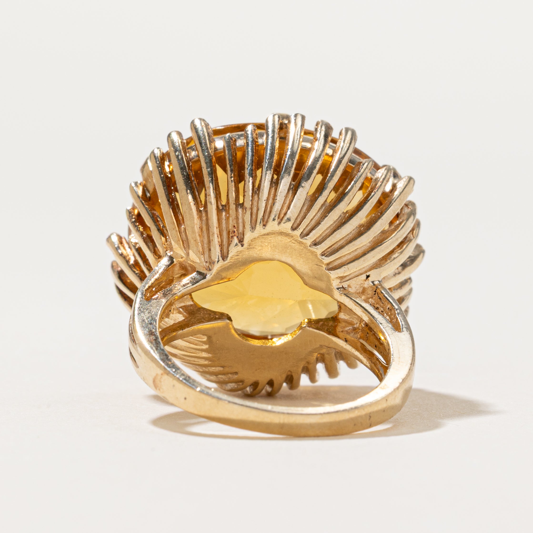 Oval Cut Citrine Cocktail Ring | 25ct | SZ 6.25