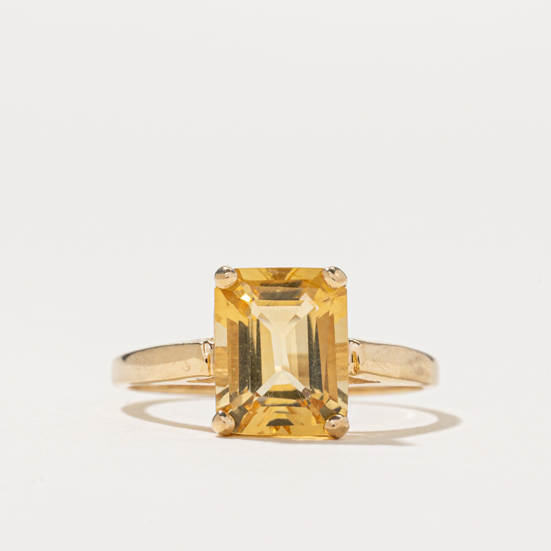Rectangle Cut Citrine Ring | 3.0ct | SZ 8.5