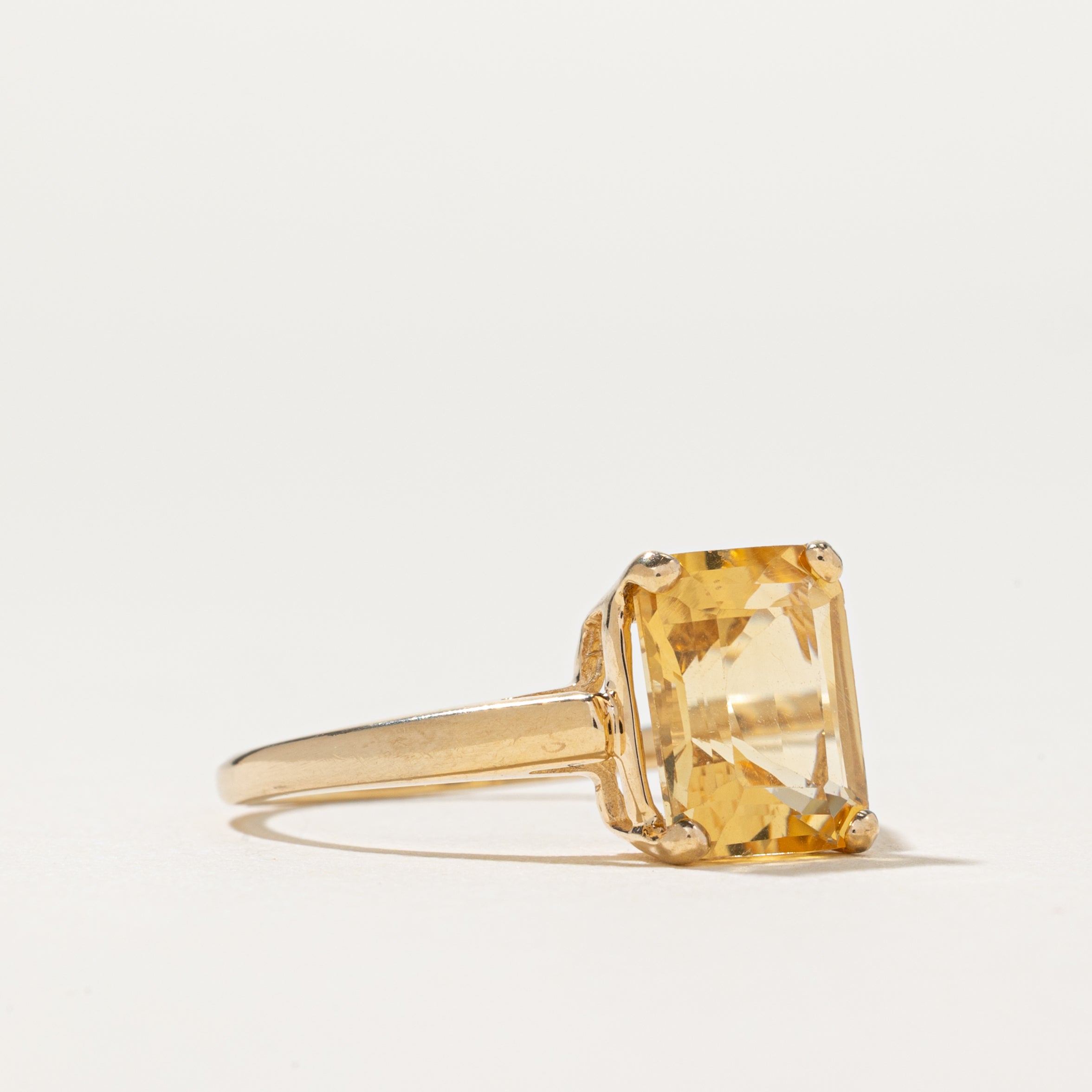 Rectangle Cut Citrine Ring | 3.0ct | SZ 8.5