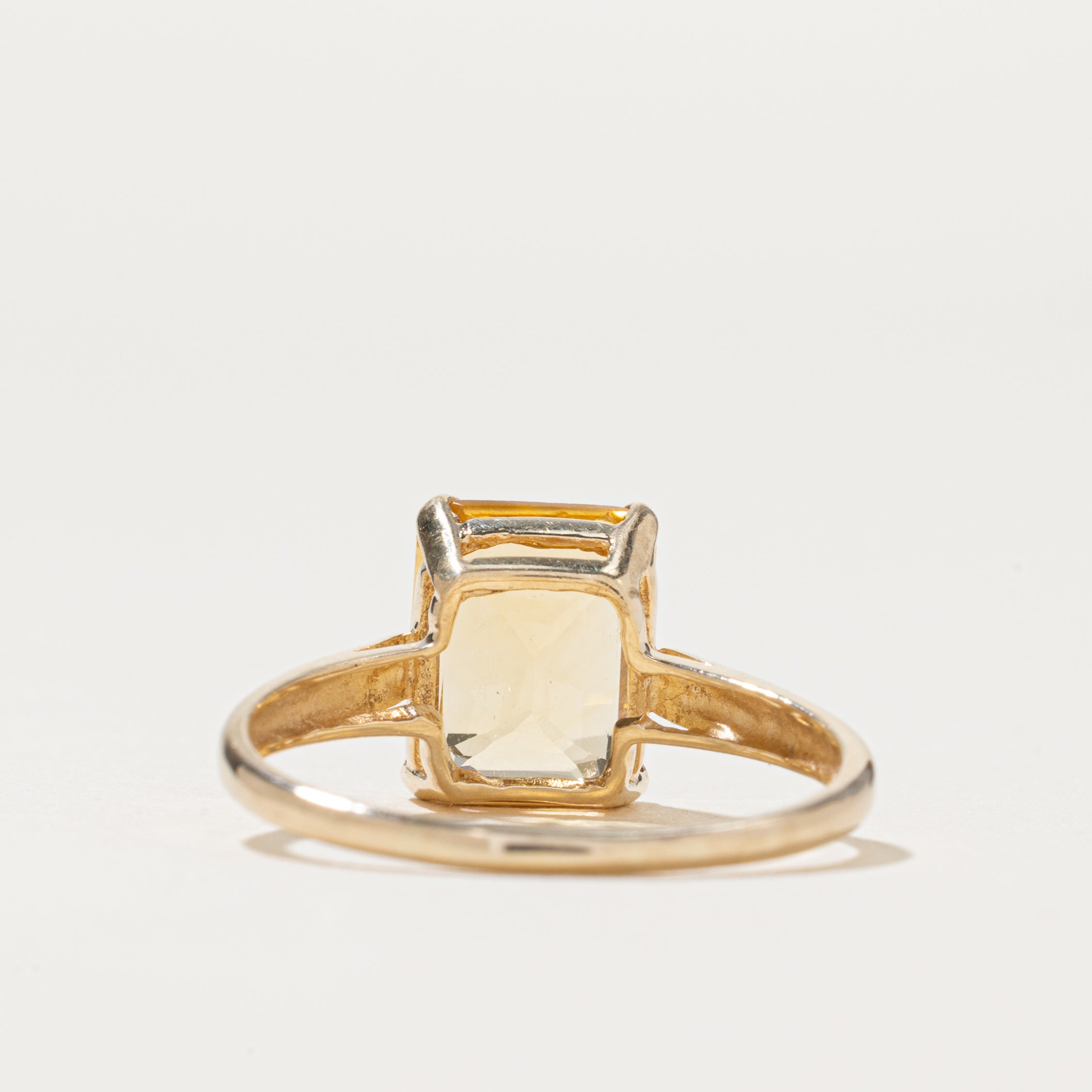 Rectangle Cut Citrine Ring | 3.0ct | SZ 8.5