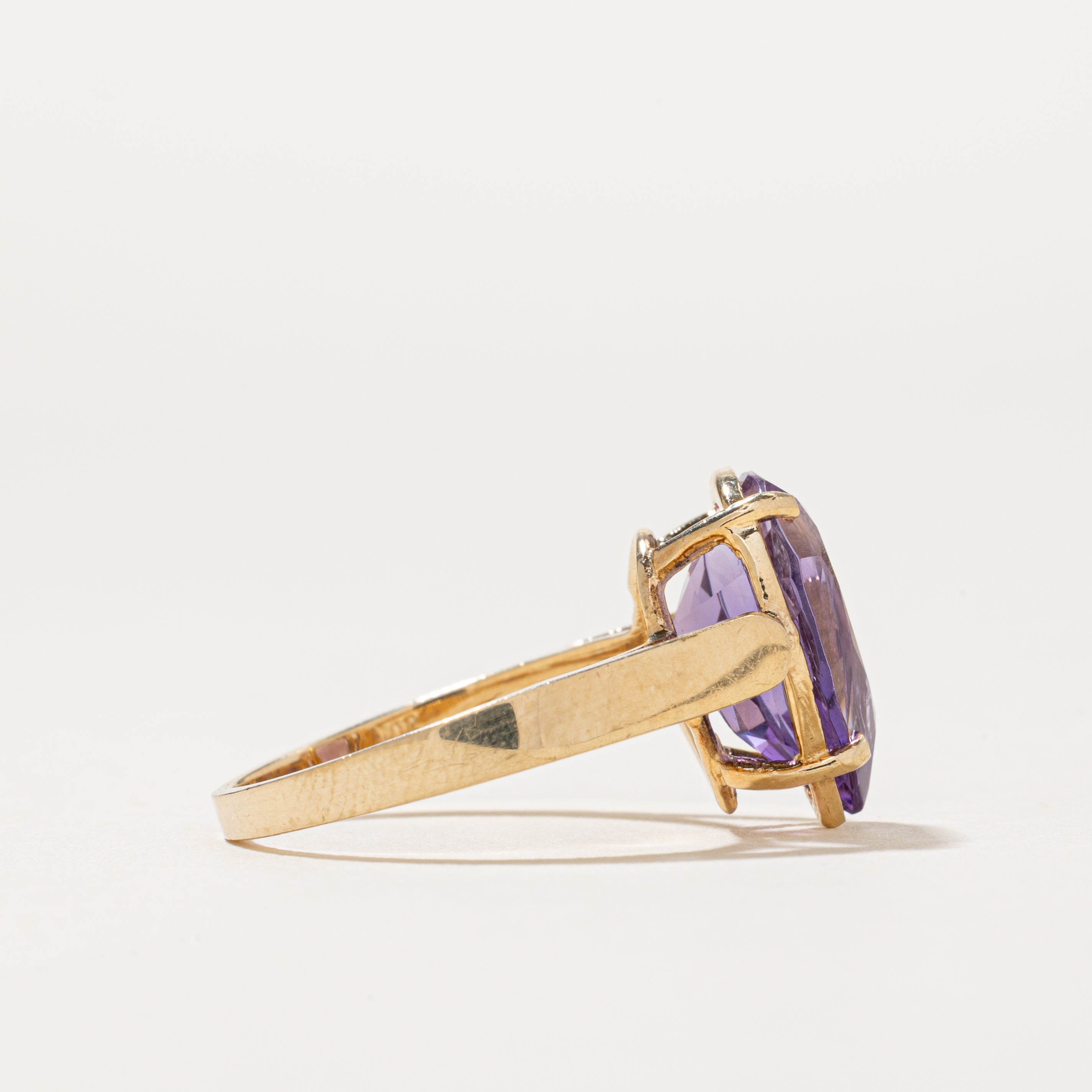 Pear Cut Amethyst Ring | 4.15ct | SZ 7.5