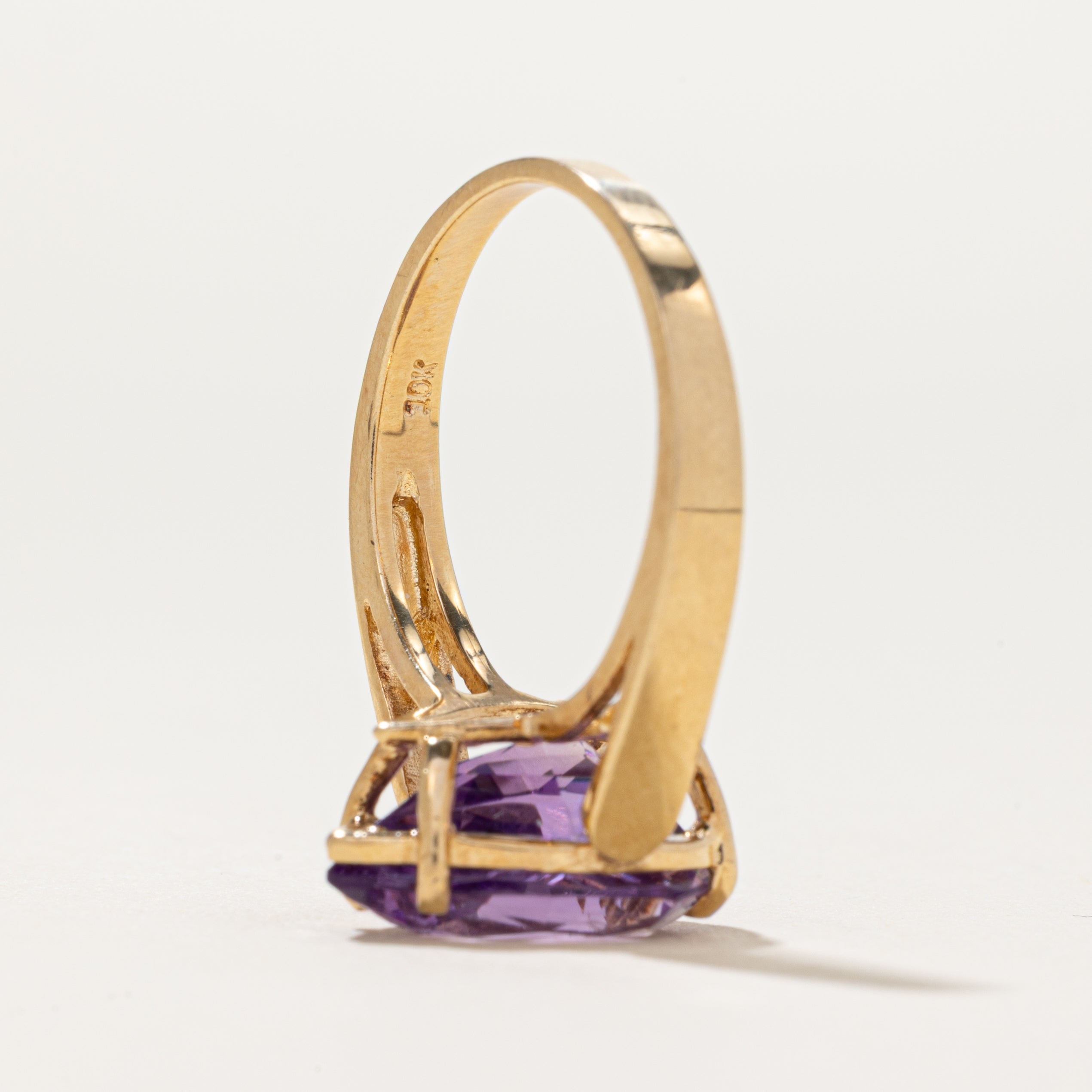 Pear Cut Amethyst Ring | 4.15ct | SZ 7.5
