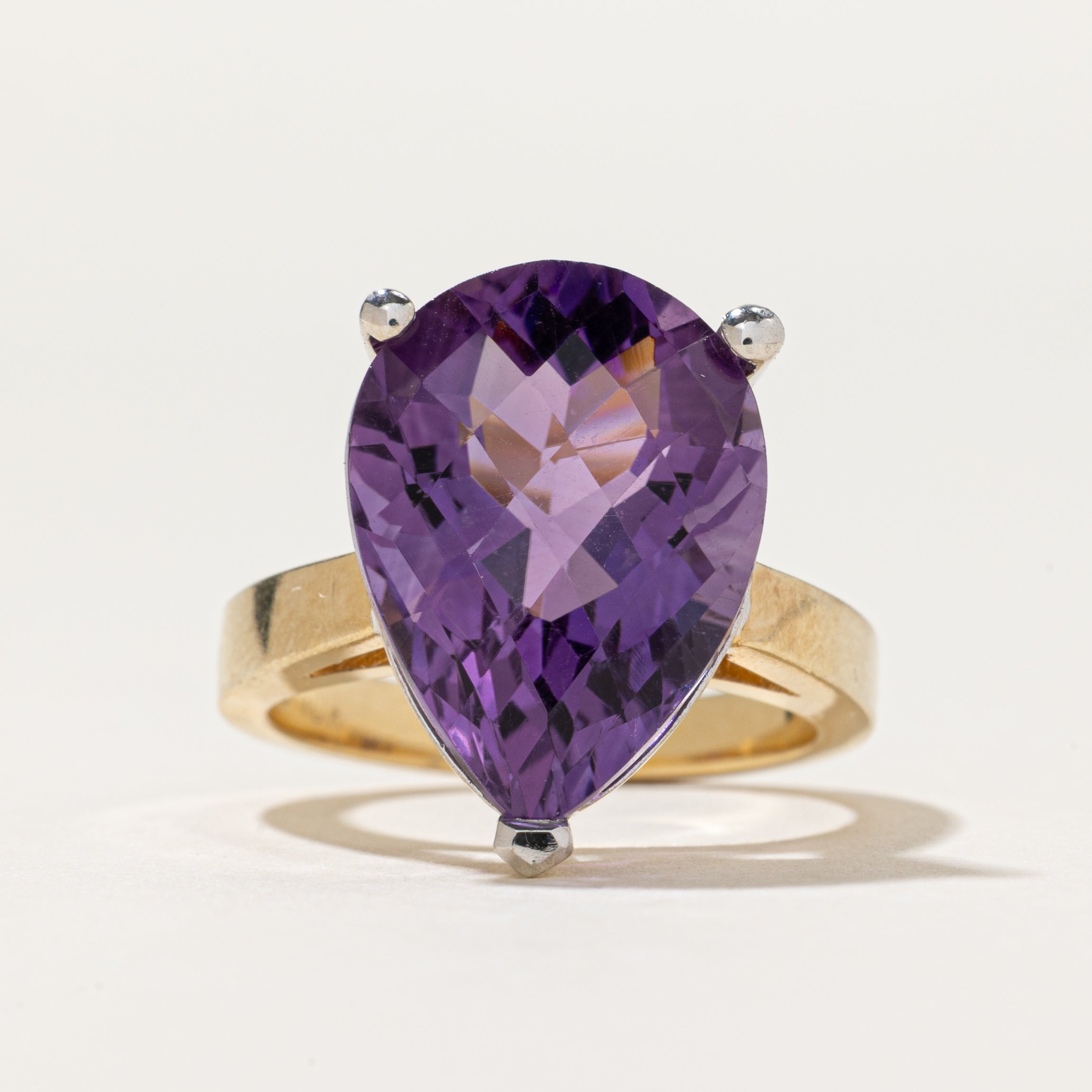 Pear Cut Amethyst Cocktail Ring | 12ct | SZ 8