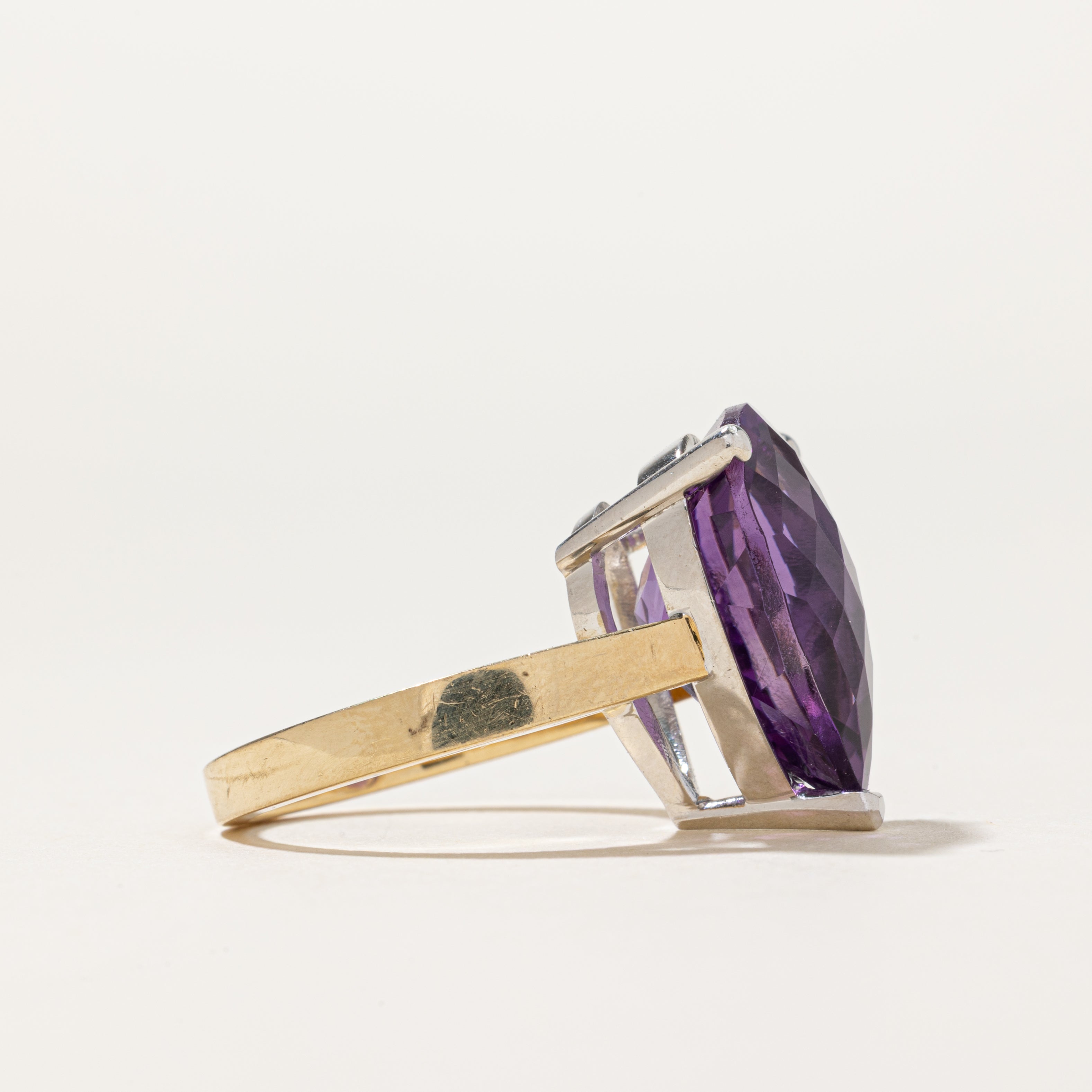 Pear Cut Amethyst Cocktail Ring | 12ct | SZ 8
