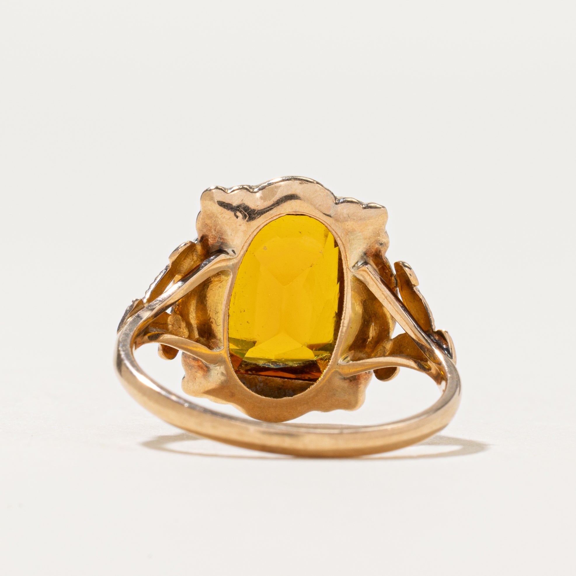 Paste Glass Engraved Ring | 3.2ct | SZ 4.25