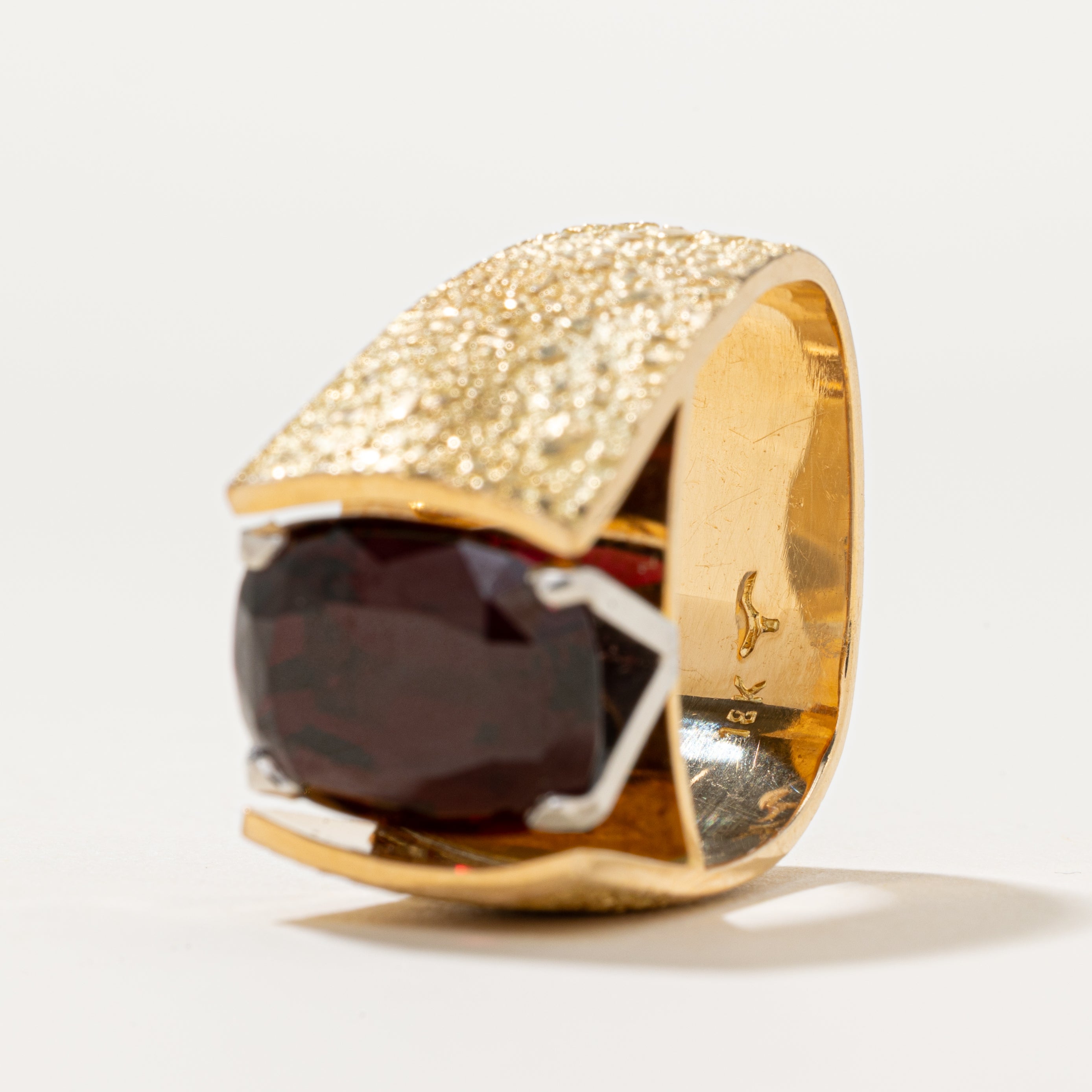 Oval Cut Garnet Statement Ring | 8ct | SZ 10