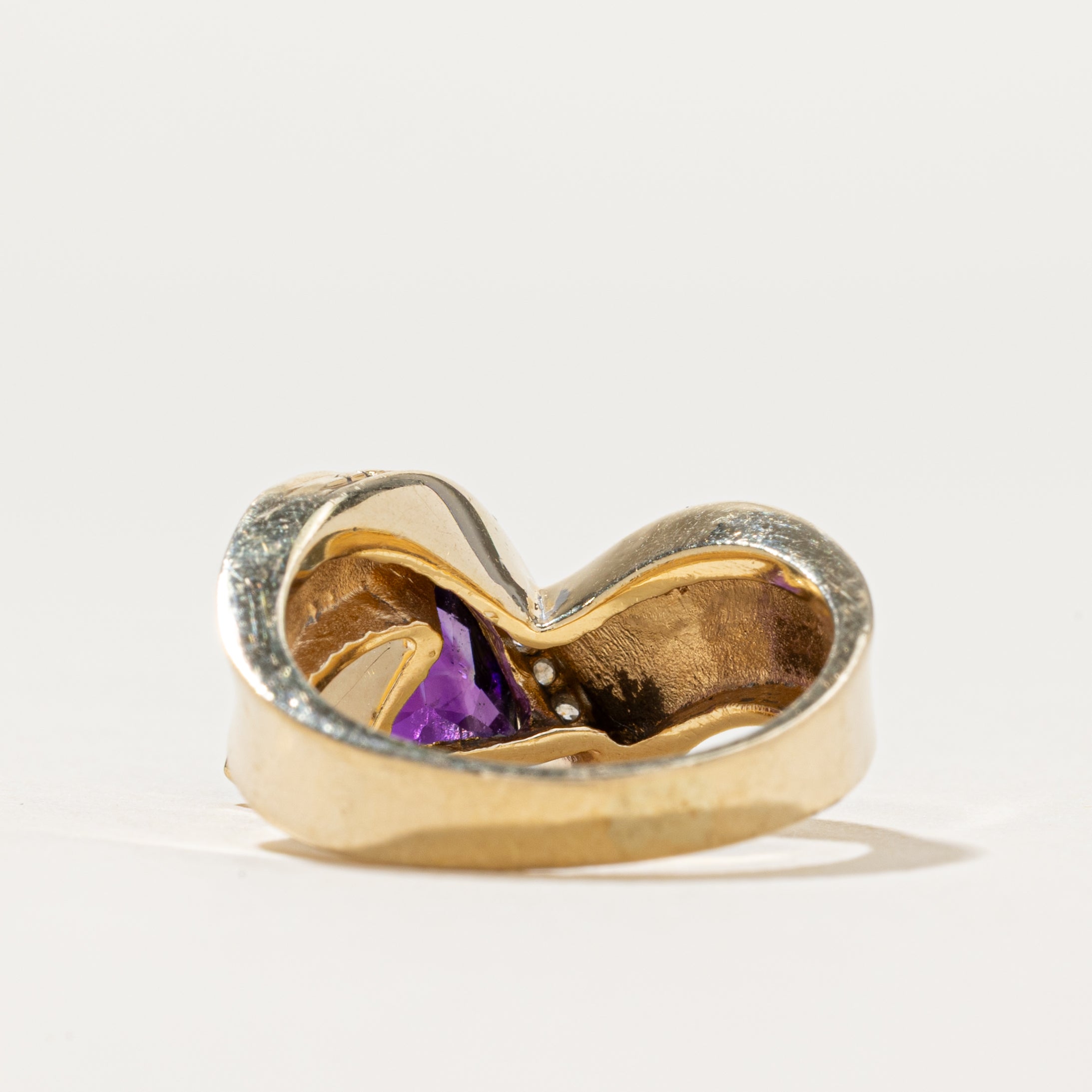 Amethyst & Diamond Chevron Ring | 1.16ct, 0.16ctw | SZ 6.5