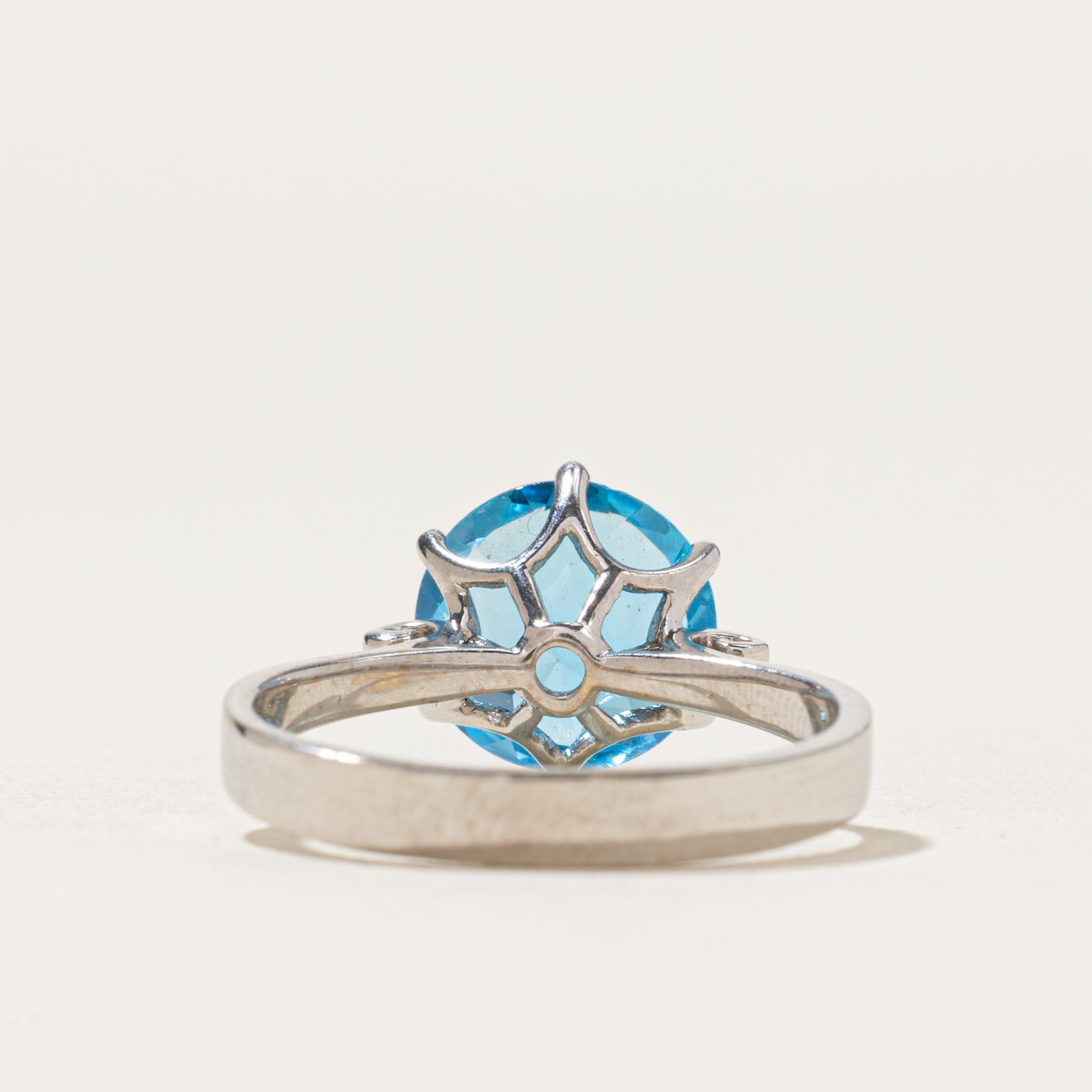 Round Cut Topaz & Diamond Ring | 2.30ct, 0.04ctw | SZ 6