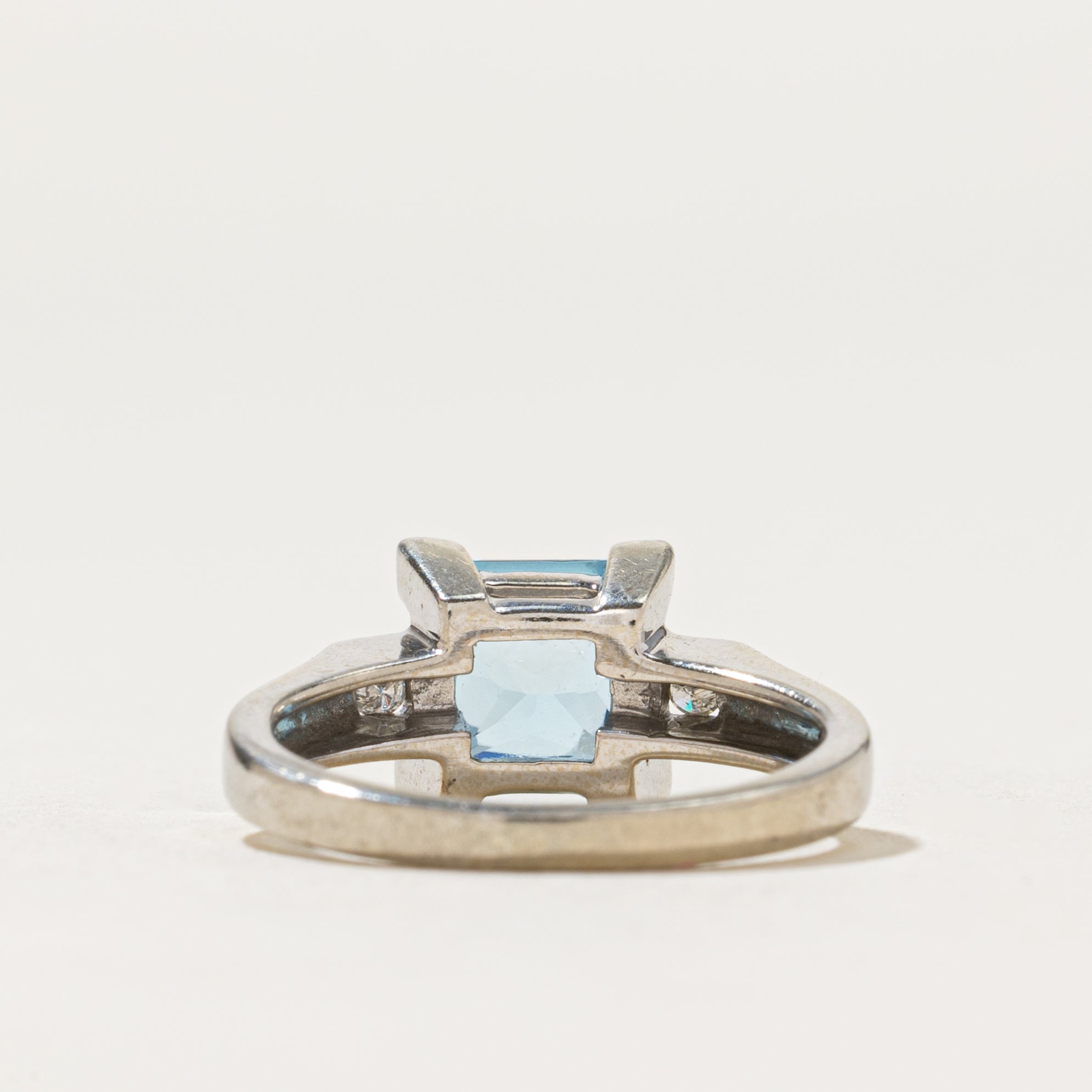Square Cut Topaz & Diamond Ring | 1.72ct, 0.03ctw | SZ 4.75