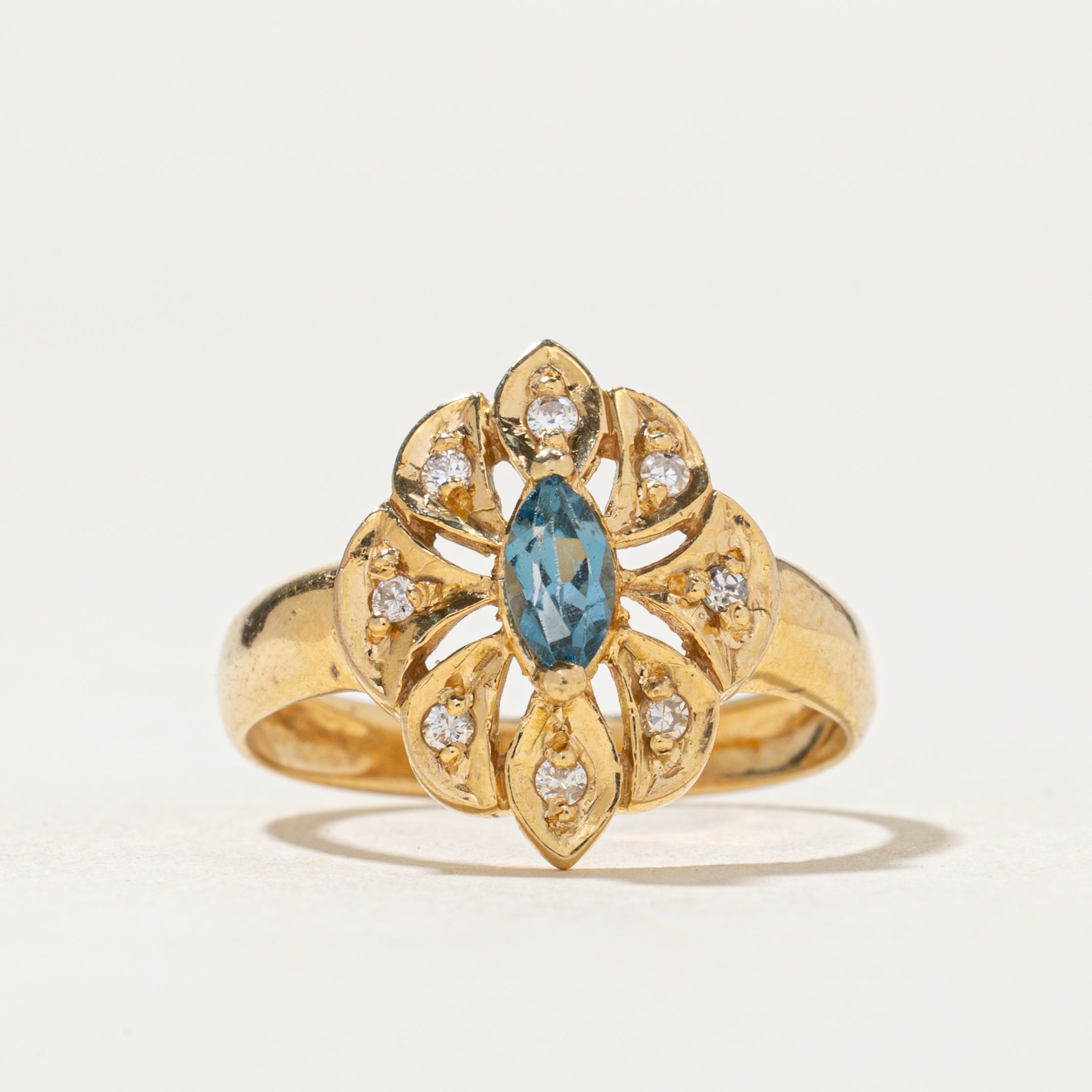 Topaz & Diamond Cocktail Ring | 0.30ct, 0.04ctw | SZ 8