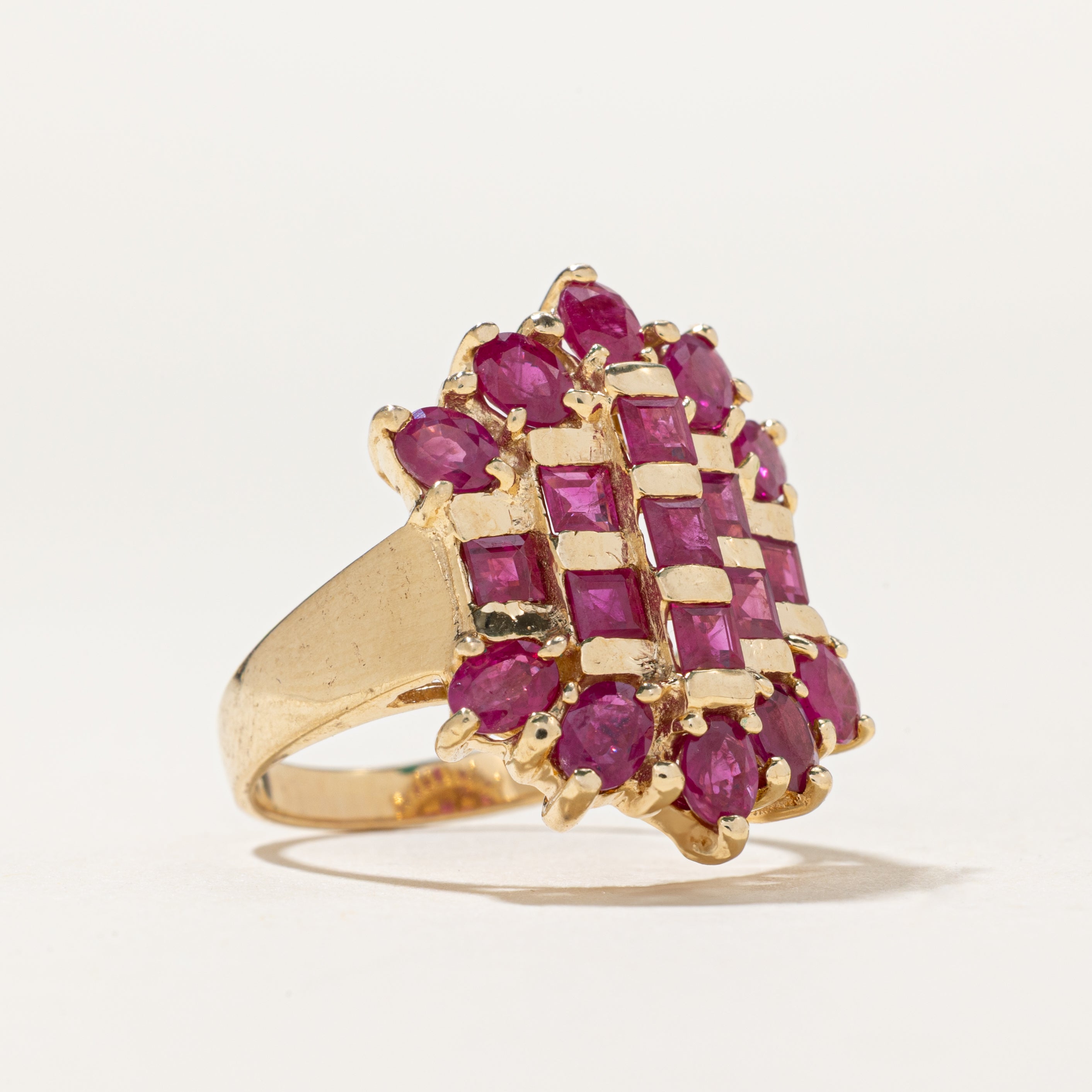 Scattered Ruby Cocktail Ring | 2.10ctw | SZ 7.25