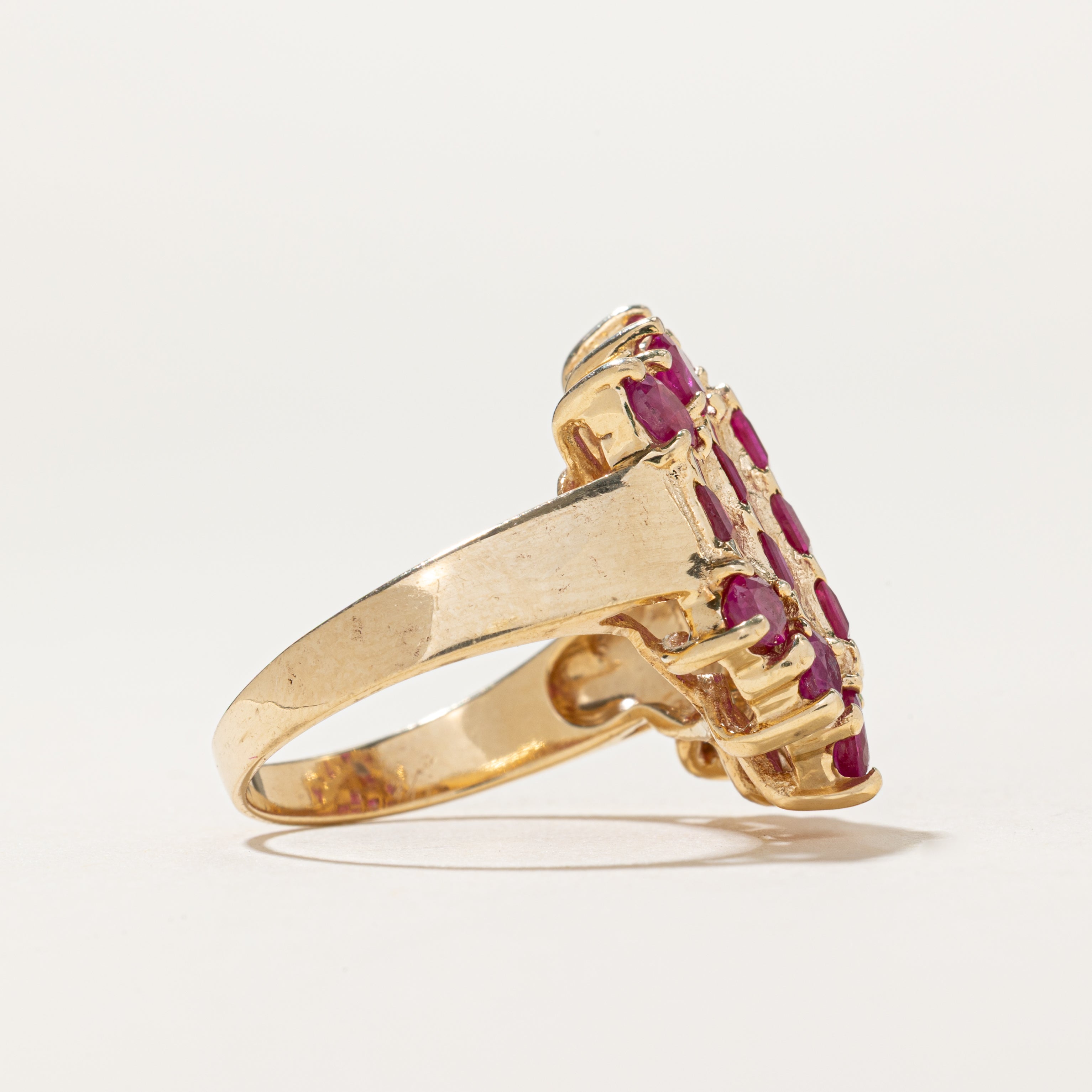 Scattered Ruby Cocktail Ring | 2.10ctw | SZ 7.25