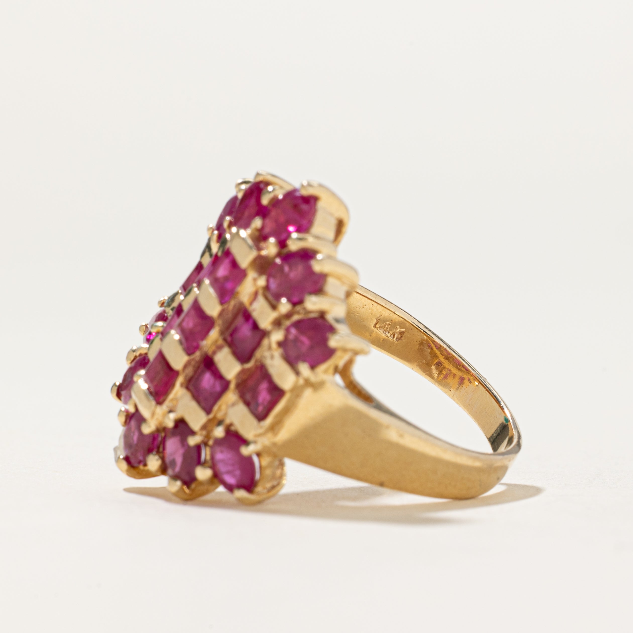 Scattered Ruby Cocktail Ring | 2.10ctw | SZ 7.25