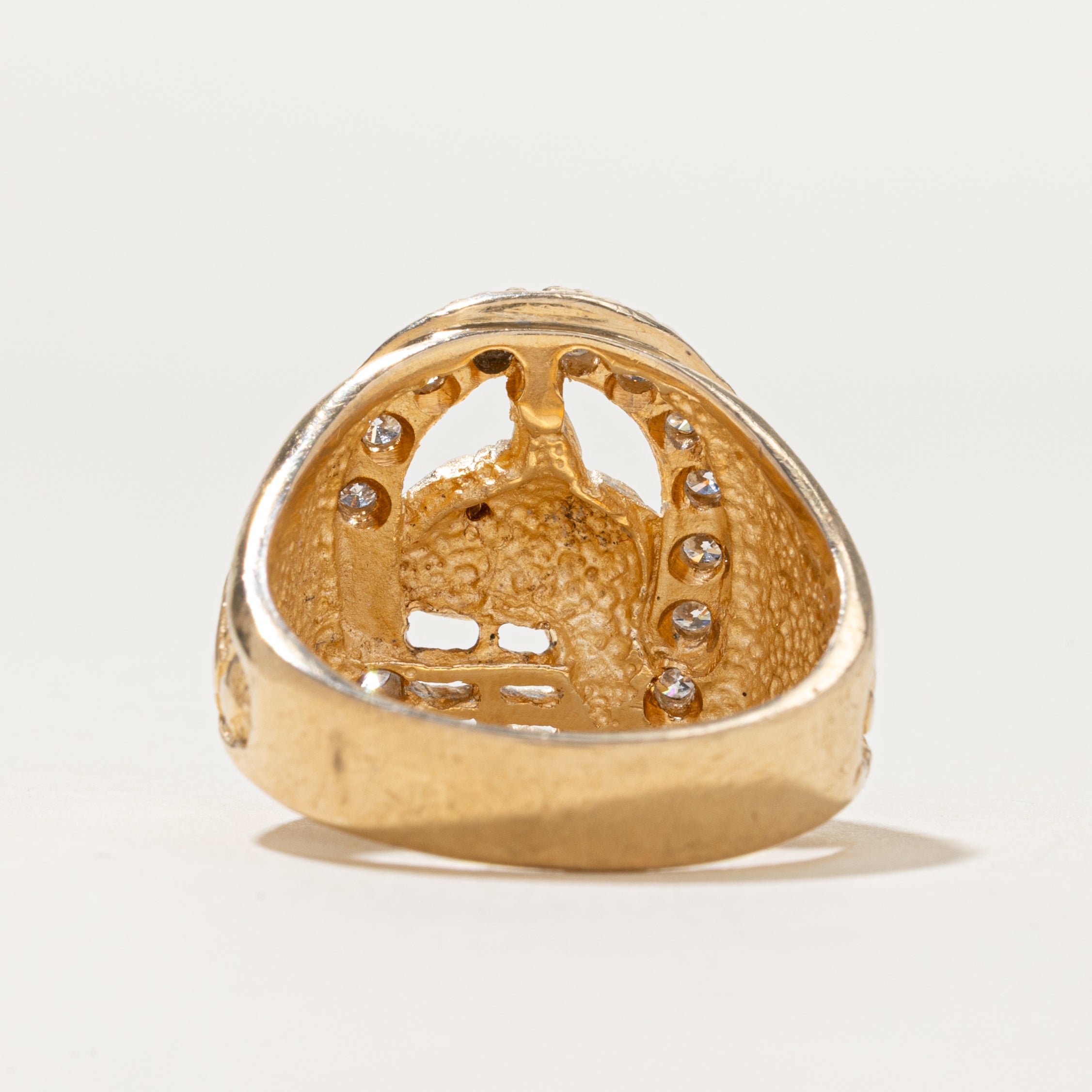 Diamond & Ruby Horse Ring | 0.40ctw, 0.01ct | SZ 9.5