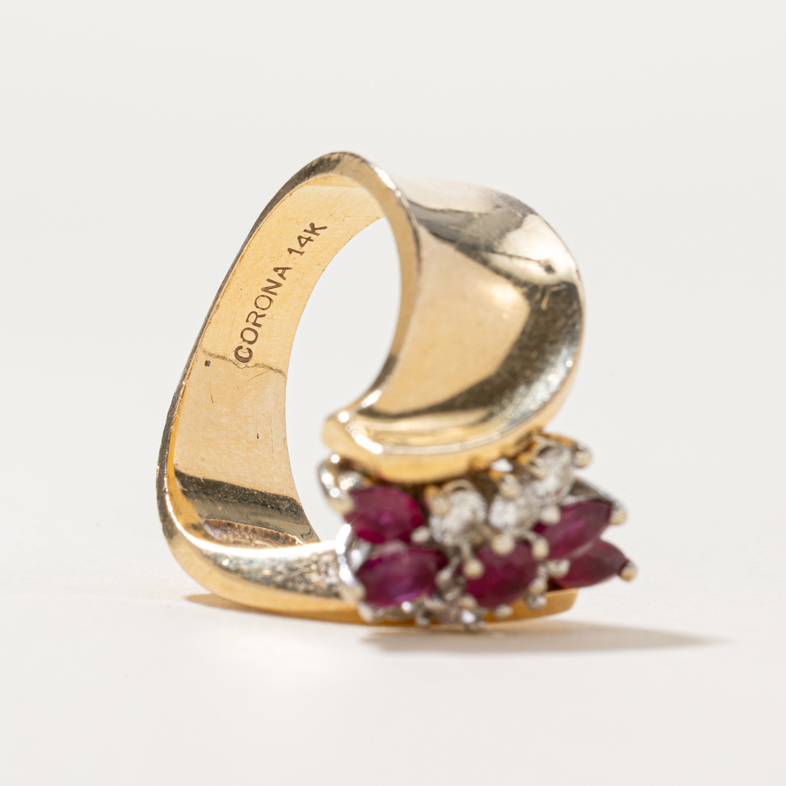 Ruby & Diamond Cluster Ring| 0.38ctw, 0.30ctw | SZ 6.25