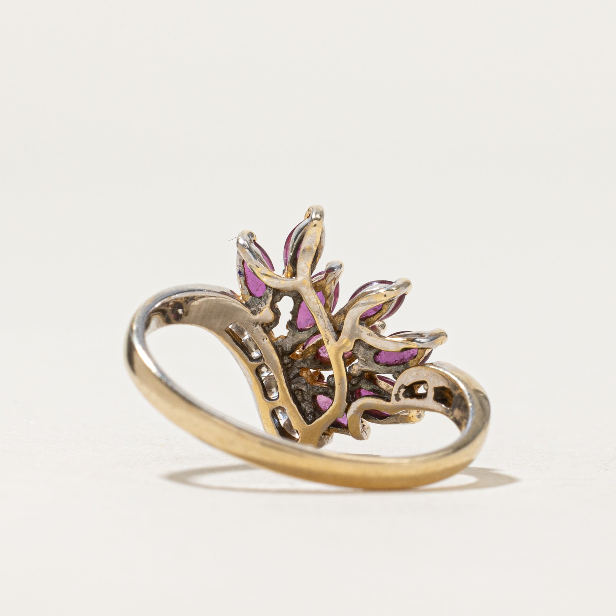 Ruby & Diamond Cluster Ring | 0.45ctw, 0.08ctw | SZ 6.25