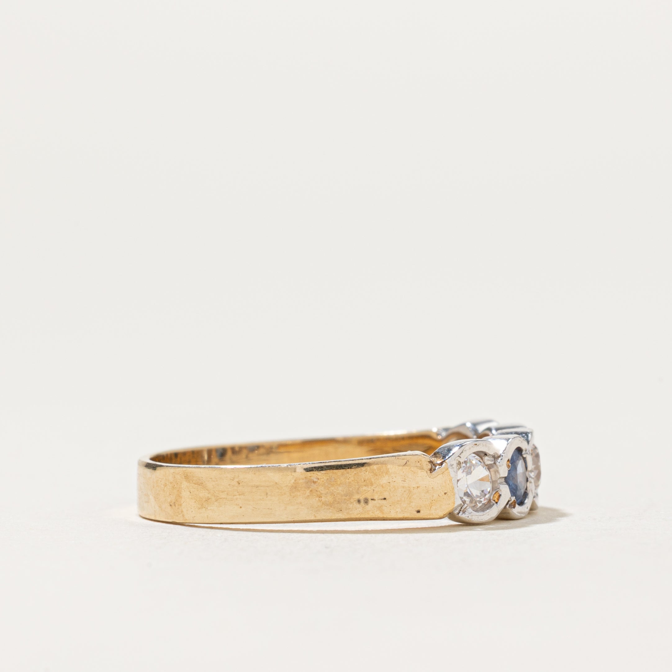 2006 Birmingham Five Stone Zircon & Sapphire Ring | 0.48ctw | SZ 7.75