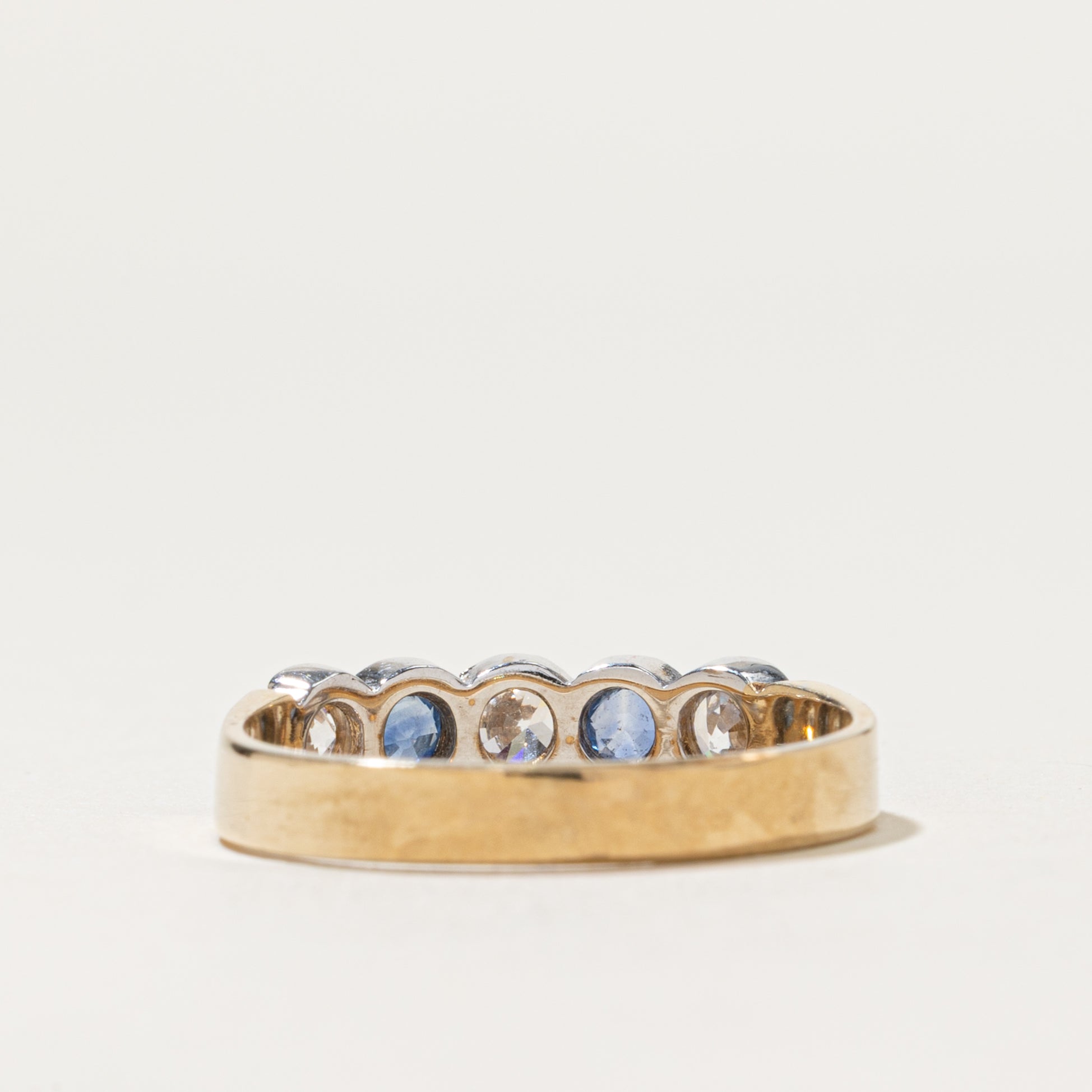 2006 Birmingham Five Stone Zircon & Sapphire Ring | 0.48ctw | SZ 7.75