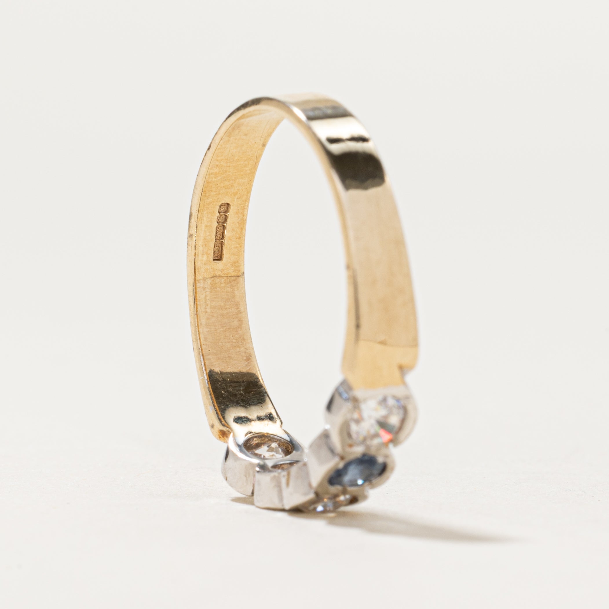 2006 Birmingham Five Stone Zircon & Sapphire Ring | 0.48ctw | SZ 7.75