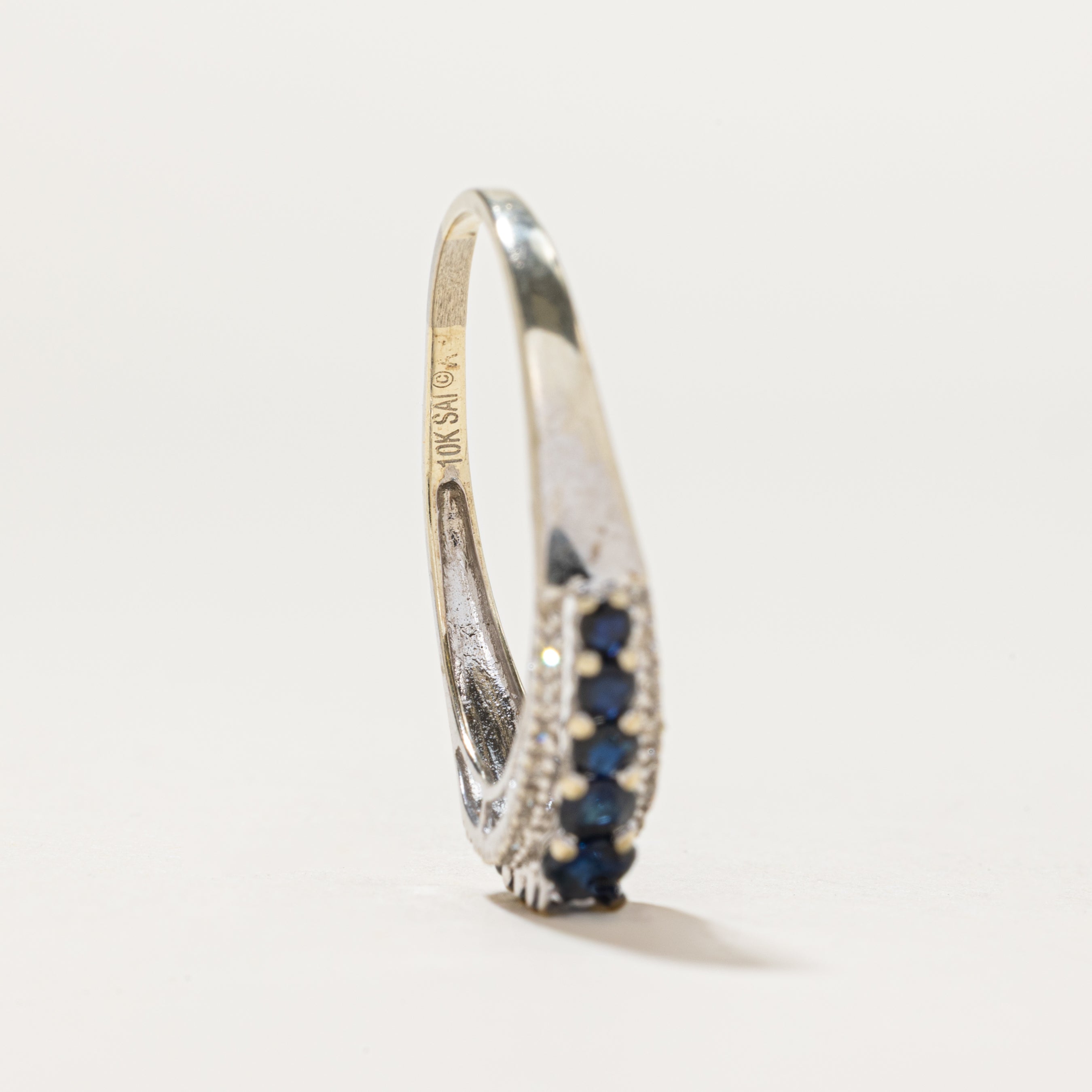 Sapphire & Diamond Tapered Band | 0.56ctw, 0.14ctw | SZ 9.25