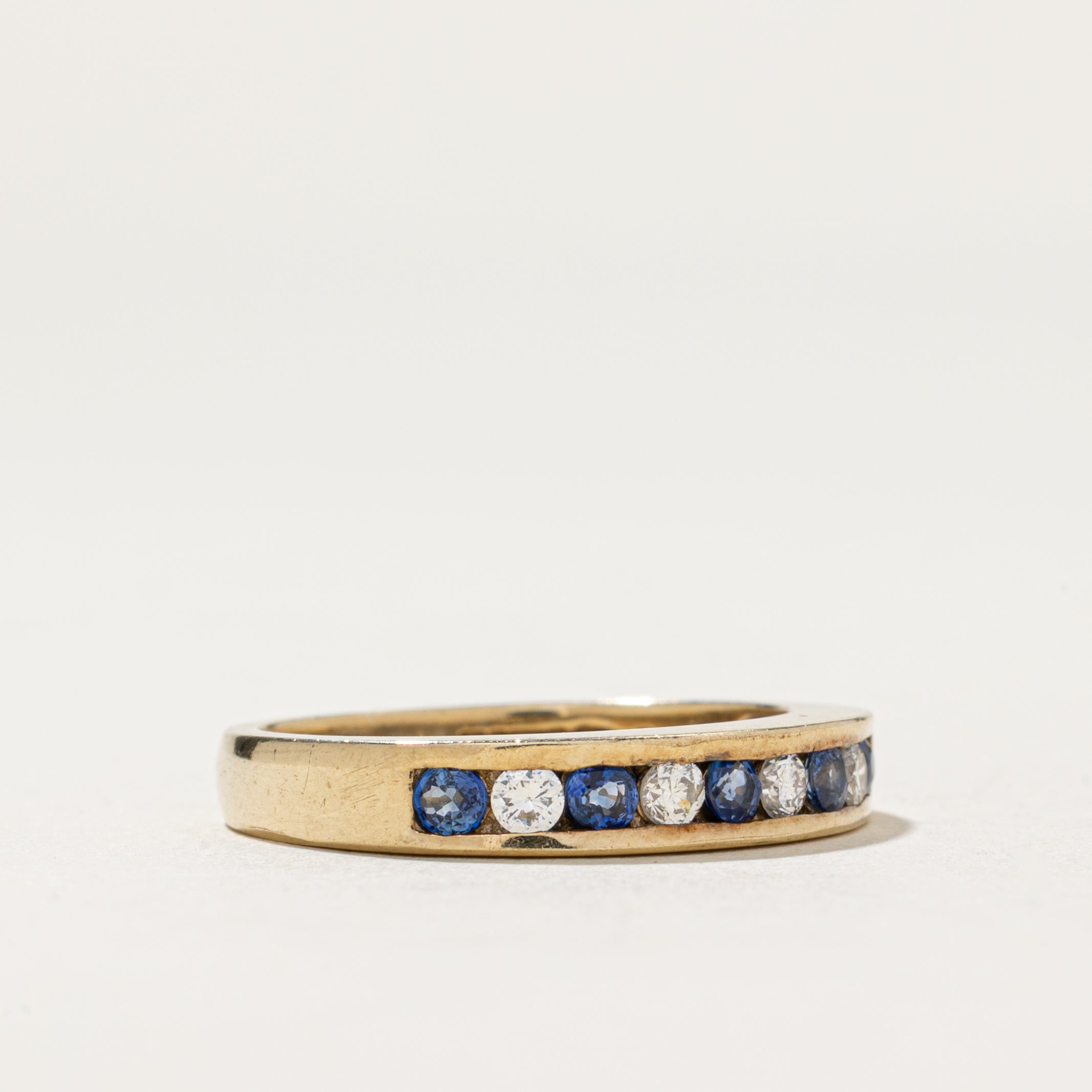 1990 Birmingham Semi Eternity Sapphire & Diamond Band | 0.17ctw, 0.12ctw | SZ 5.5