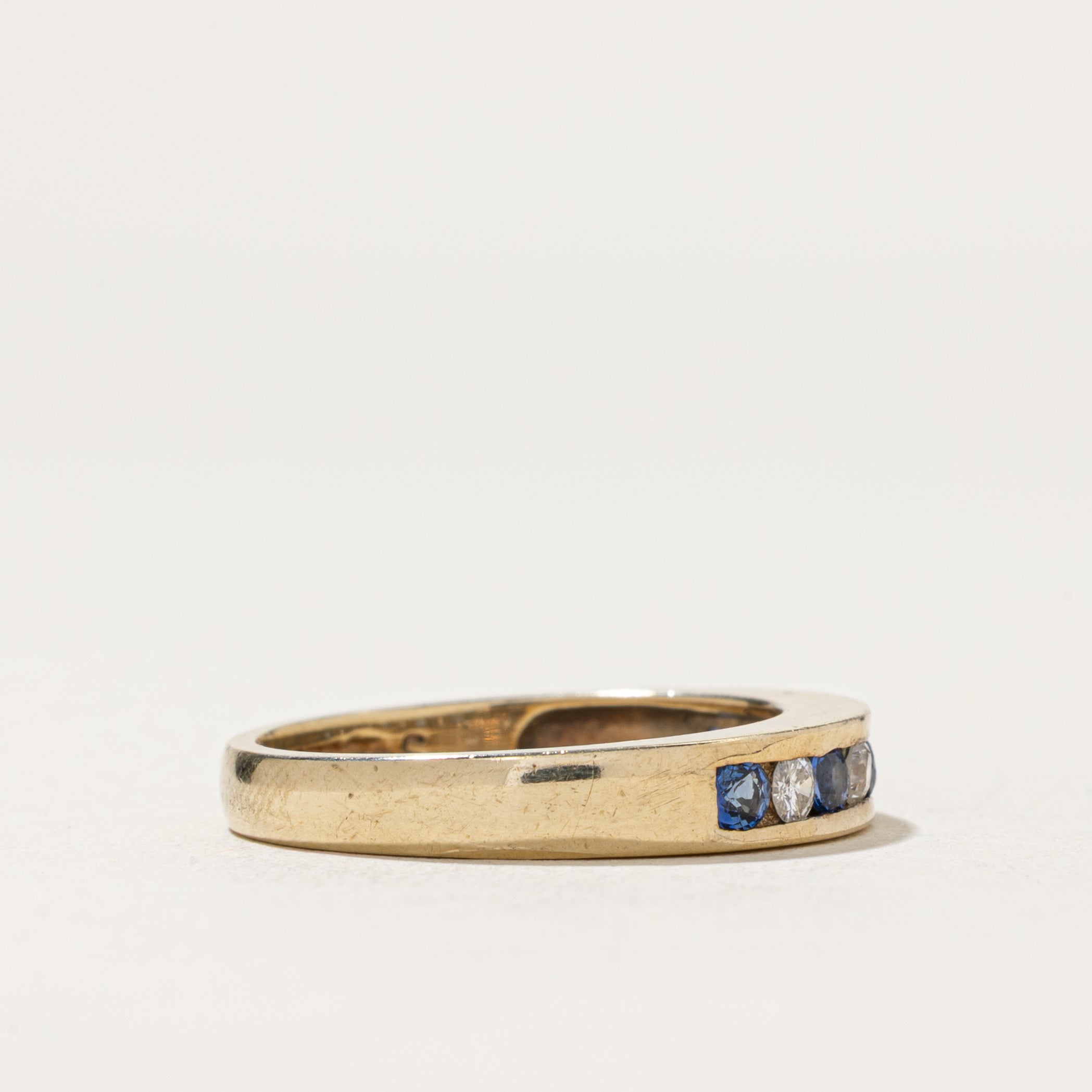 1990 Birmingham Semi Eternity Sapphire & Diamond Band | 0.17ctw, 0.12ctw | SZ 5.5