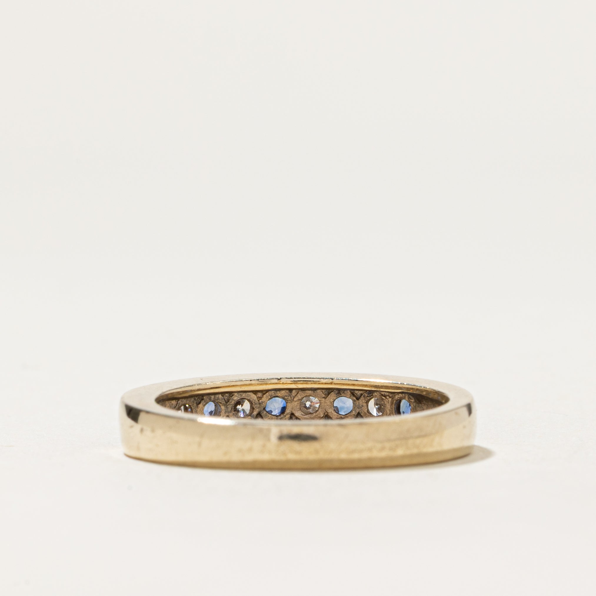 1990 Birmingham Semi Eternity Sapphire & Diamond Band | 0.17ctw, 0.12ctw | SZ 5.5