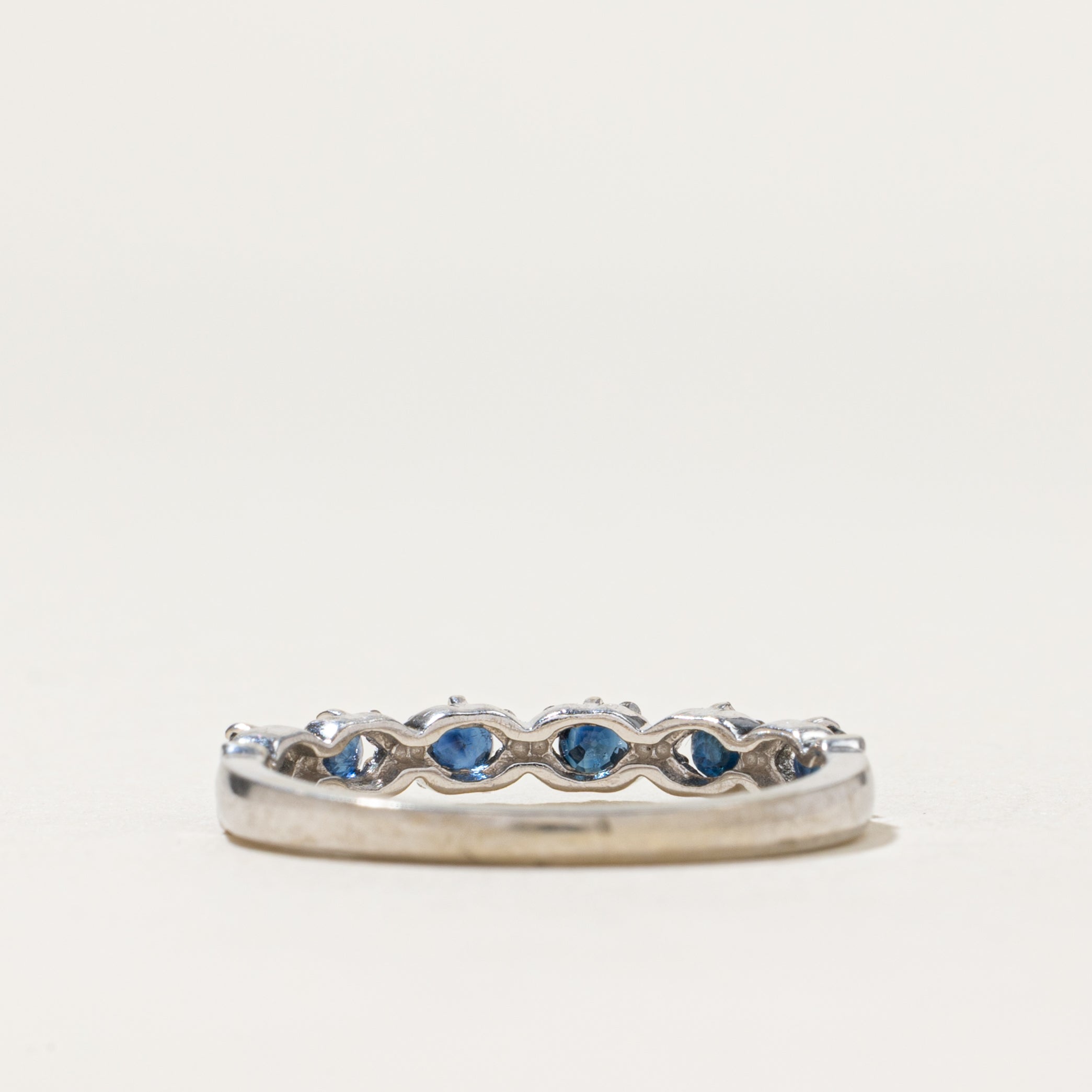 Semi Eternity Sapphire & Diamond Ring | 0.40ctw, 0.03ctw | SZ 6.75