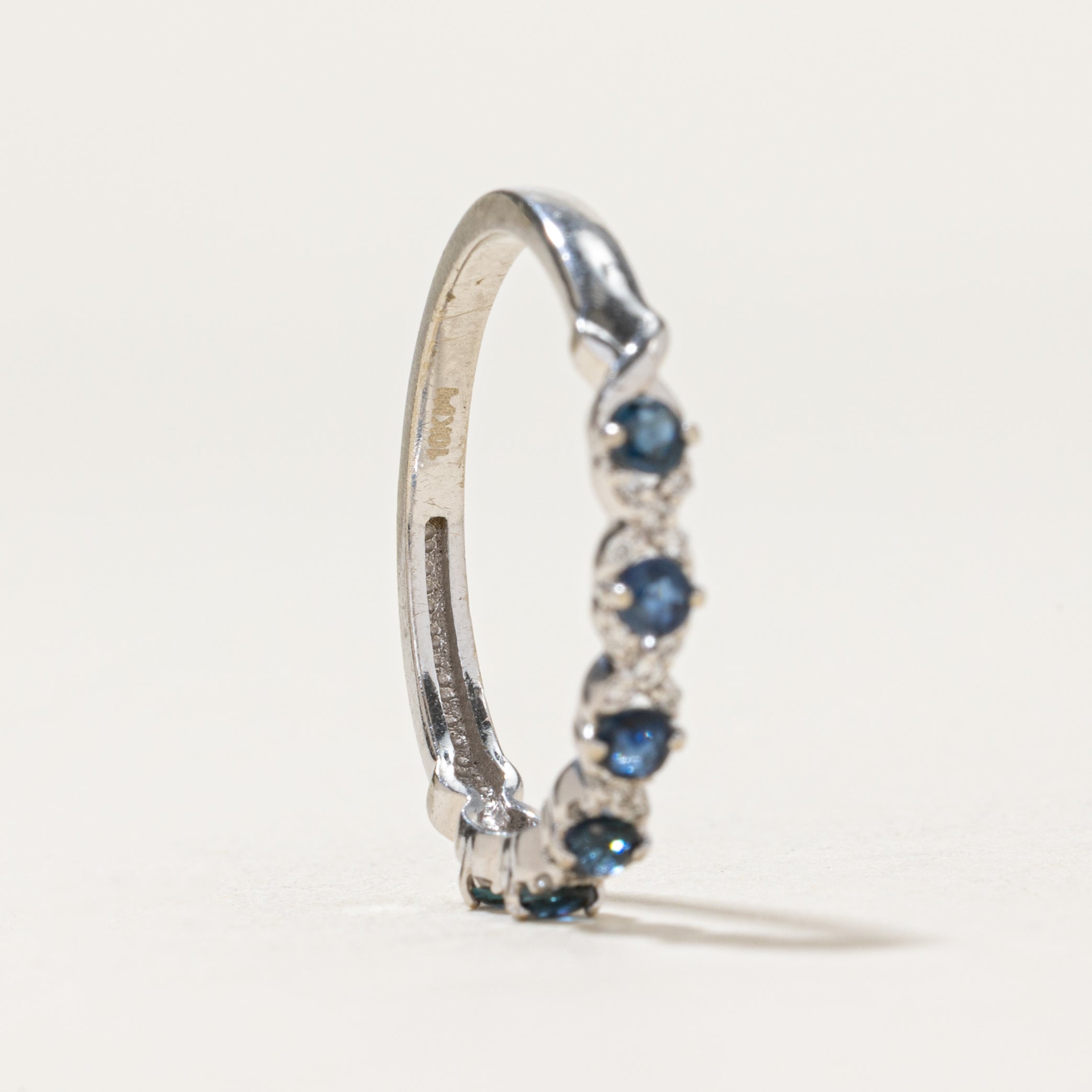 Semi Eternity Sapphire & Diamond Ring | 0.40ctw, 0.03ctw | SZ 6.75