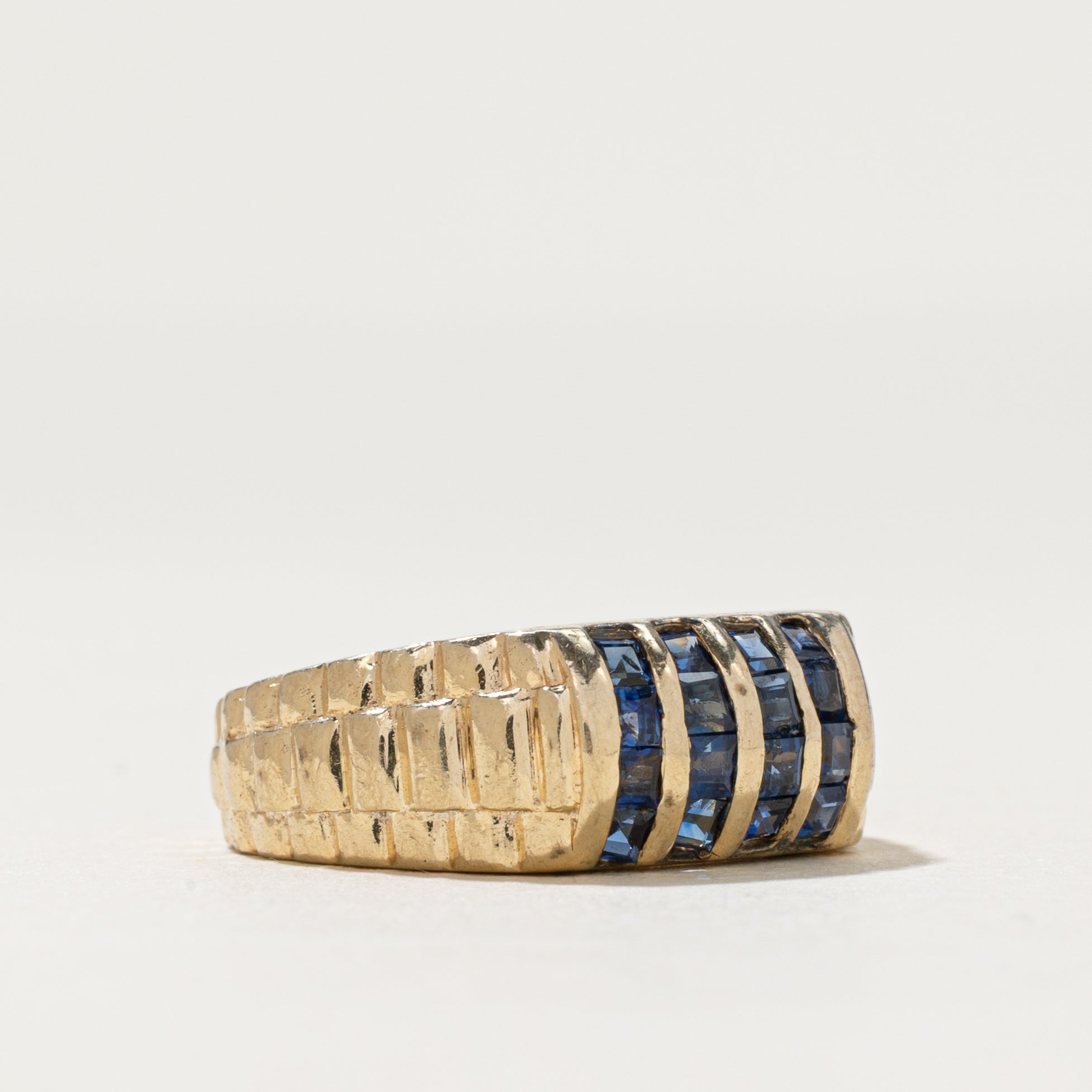 Multi Column Sapphire Grooved Ring | 0.70ctw | SZ 4.25