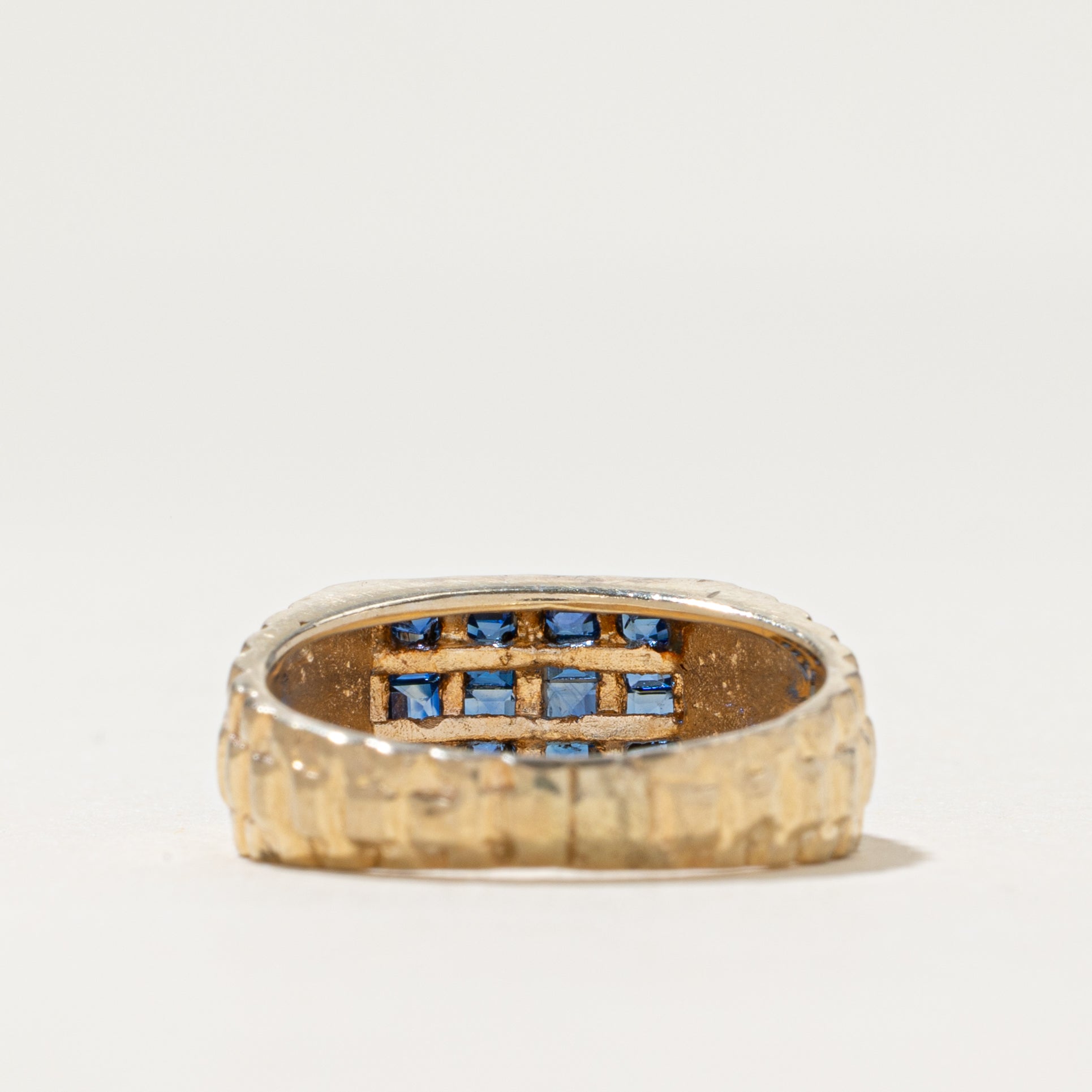 Multi Column Sapphire Grooved Ring | 0.70ctw | SZ 4.25