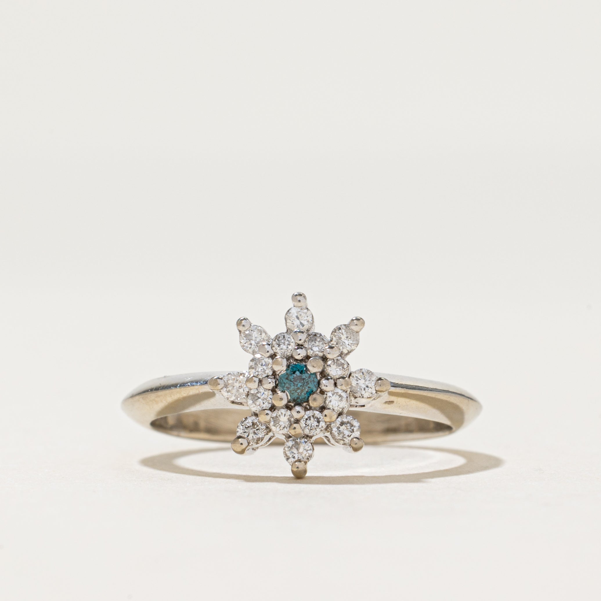 Blue Diamond Petal Ring | 0.14ctw | SZ 5.5