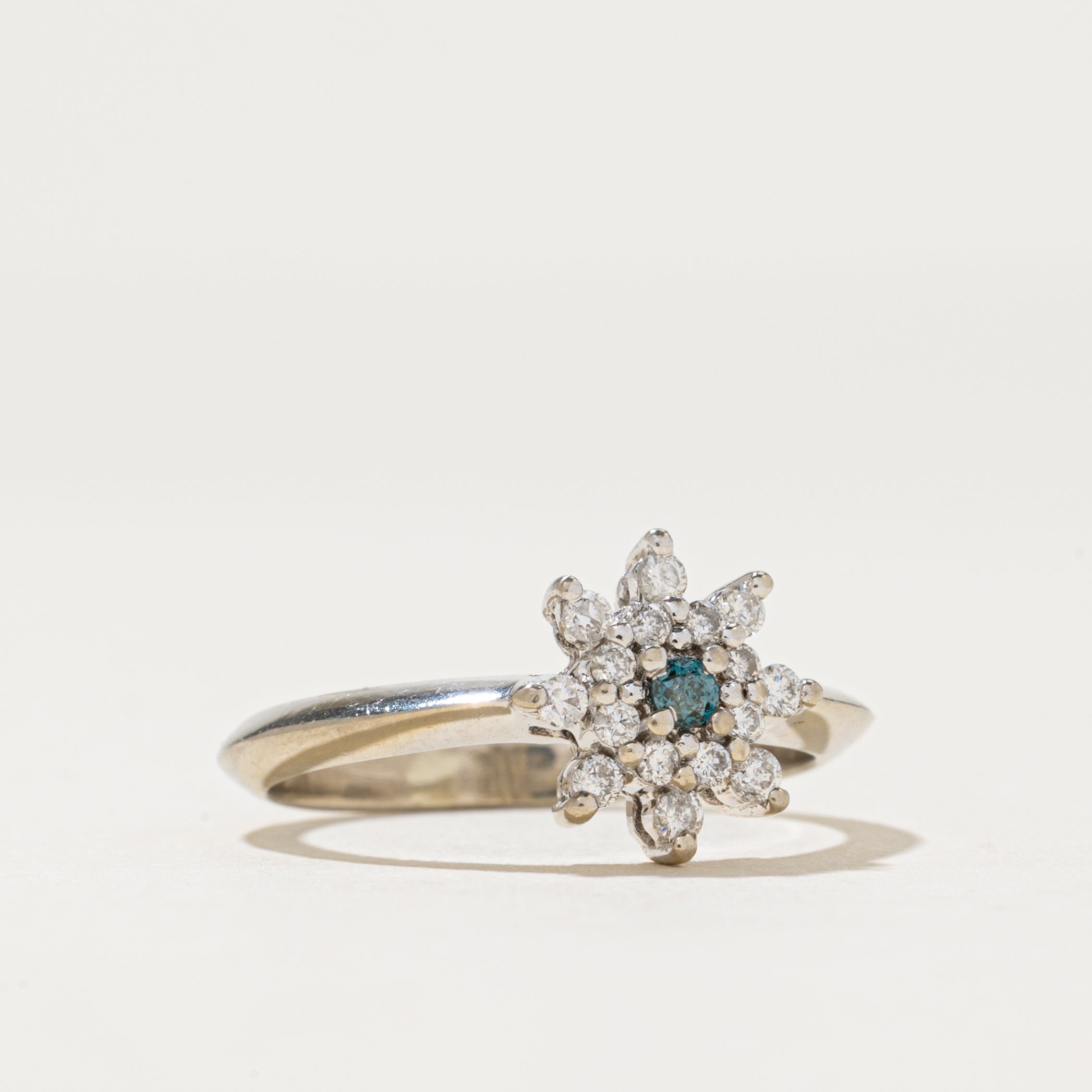 Blue Diamond Petal Ring | 0.14ctw | SZ 5.5