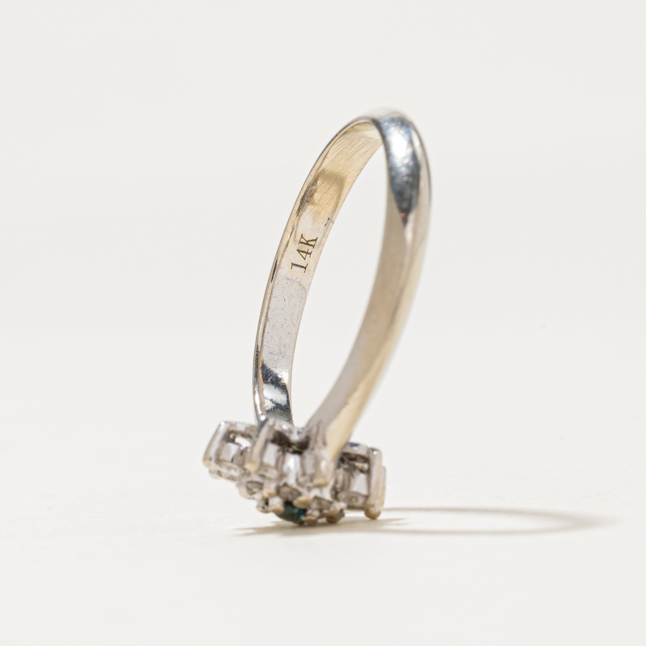 Blue Diamond Petal Ring | 0.14ctw | SZ 5.5