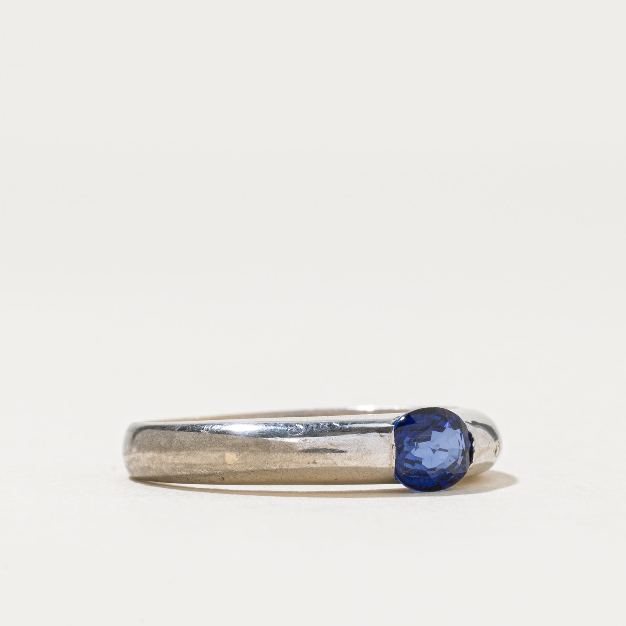 East West Oval Cut Synthetic Sapphire Ring | 0.36ct | SZ 5