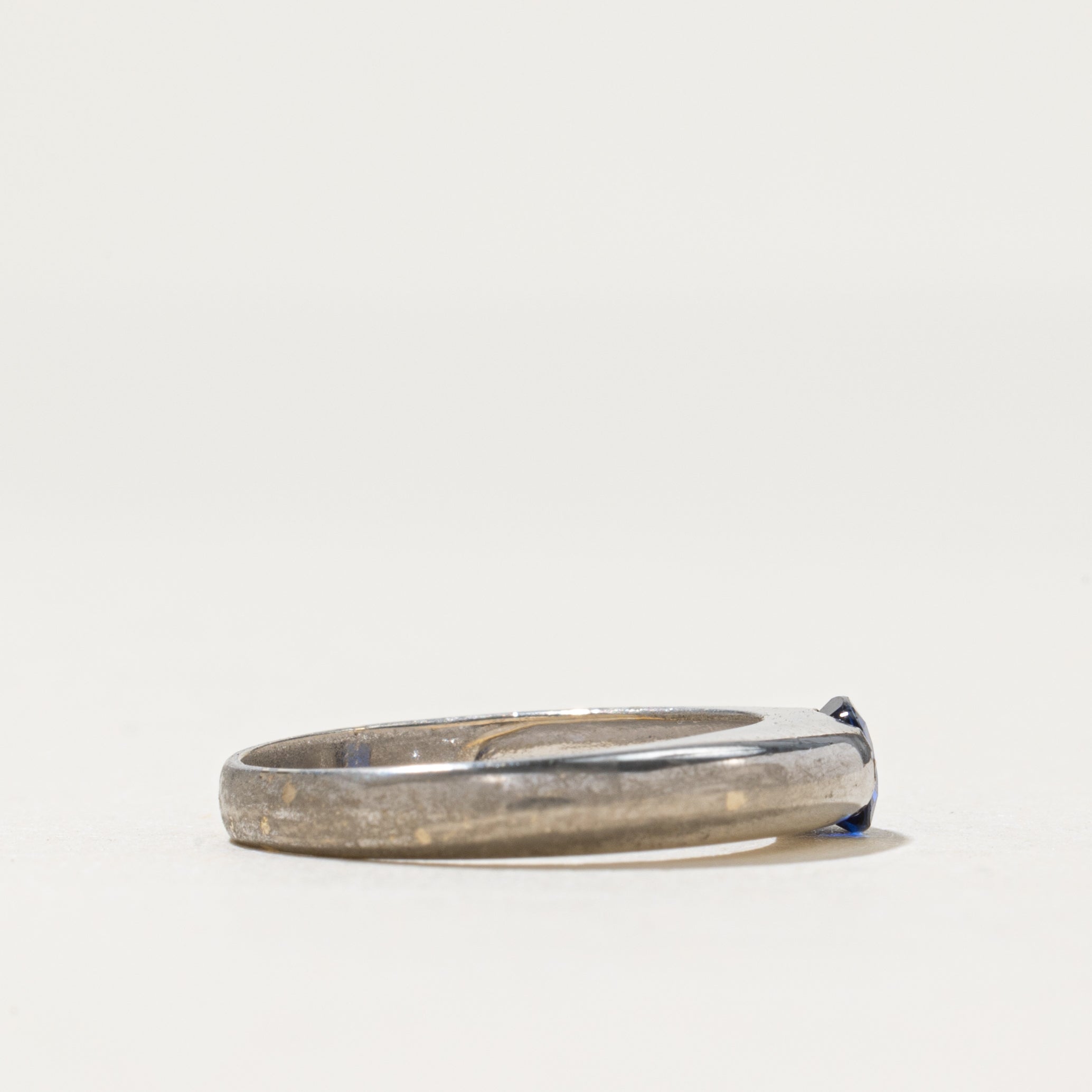 East West Oval Cut Synthetic Sapphire Ring | 0.36ct | SZ 5