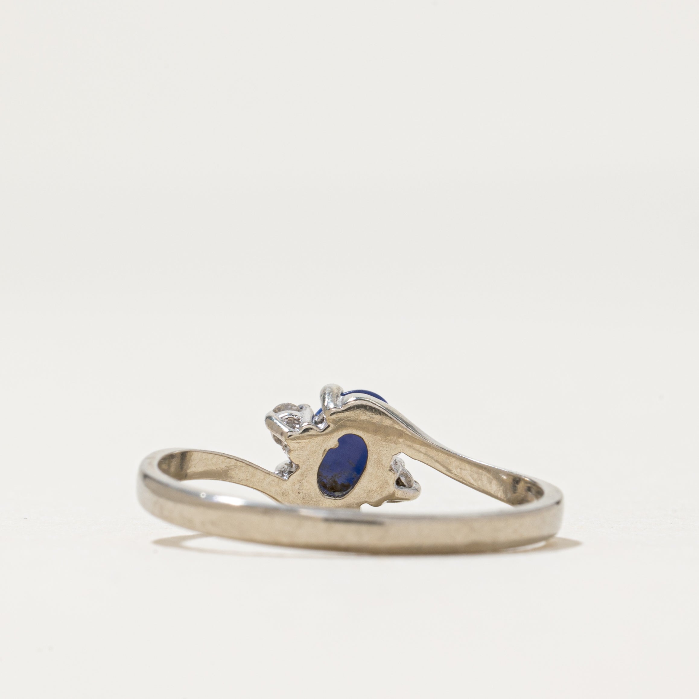 Synthetic Sapphire & Diamond Bypass Ring | 0.70ct, 0.02ctw | SZ 7.25