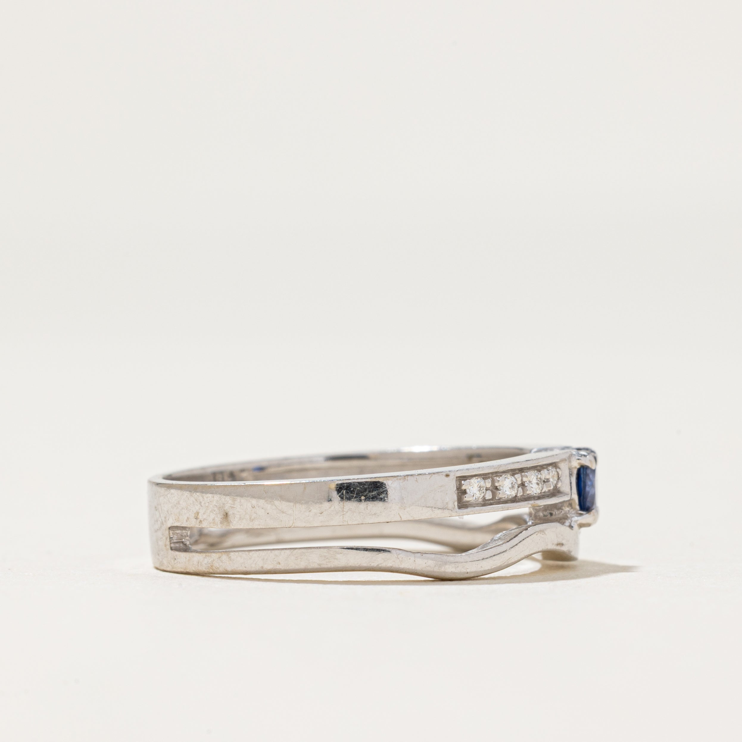 Synthetic Sapphire & Diamond Ring | 0.25ct | 0.04ctw | SZ 6.75