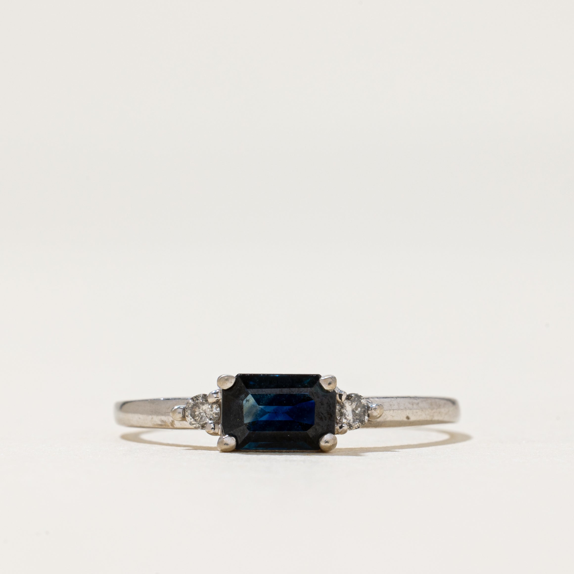 East West Sapphire & Diamond Ring | 0.70ct, 0.05ctw | SZ 7