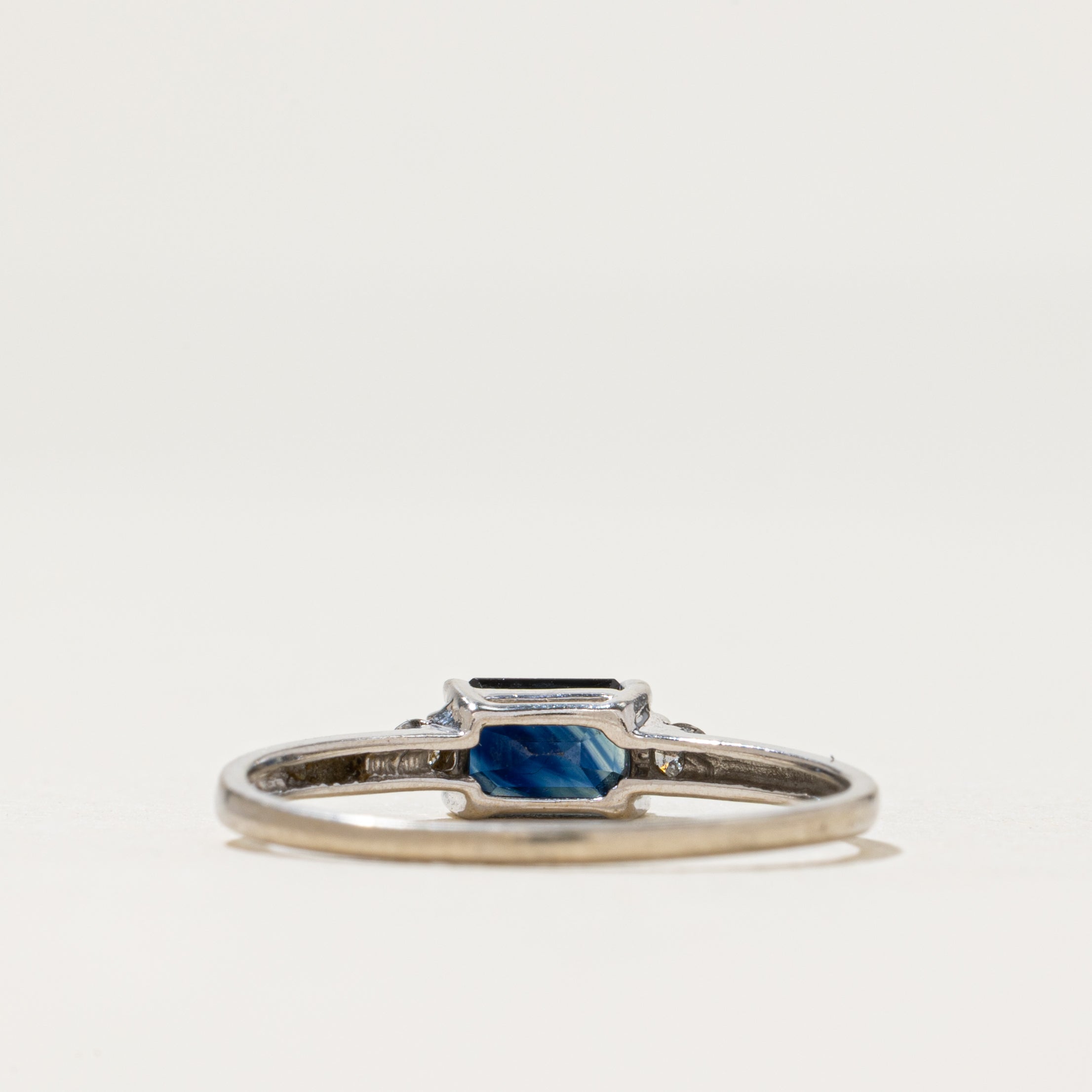 East West Sapphire & Diamond Ring | 0.70ct, 0.05ctw | SZ 7