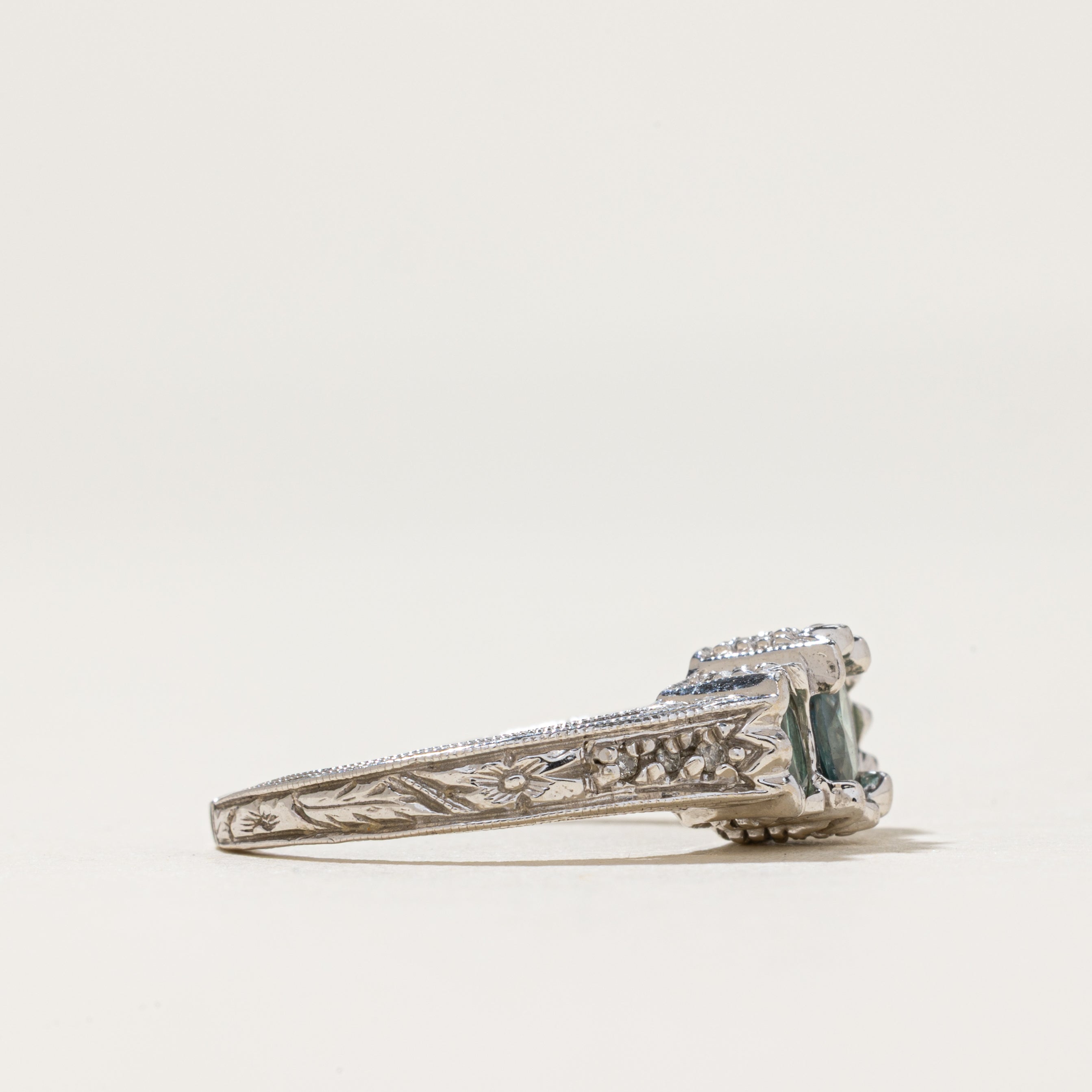 Three Stone Chrysoberyl & Diamond Ring | 0.50ctw, 0.02ctw | SZ 6