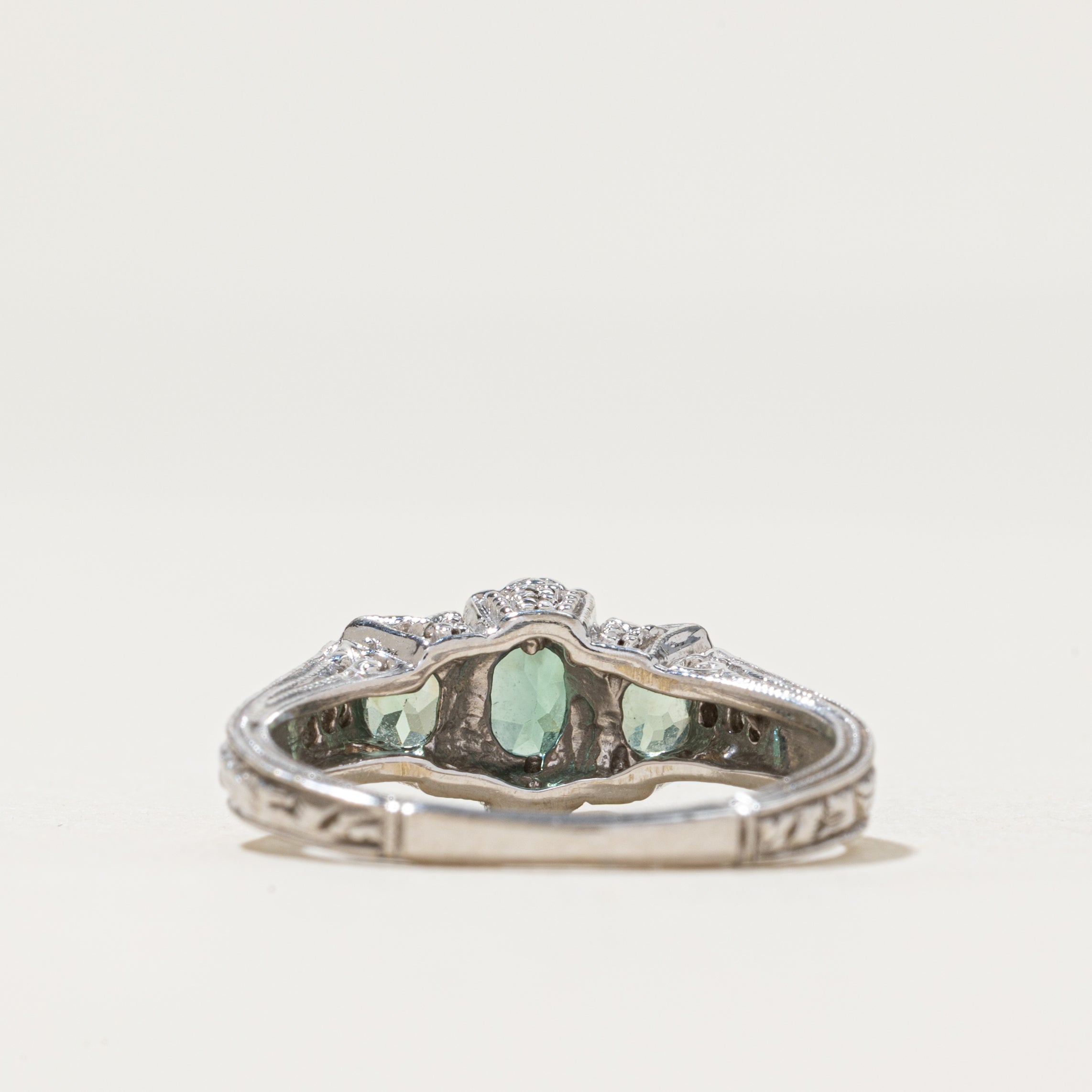 Three Stone Chrysoberyl & Diamond Ring | 0.50ctw, 0.02ctw | SZ 6