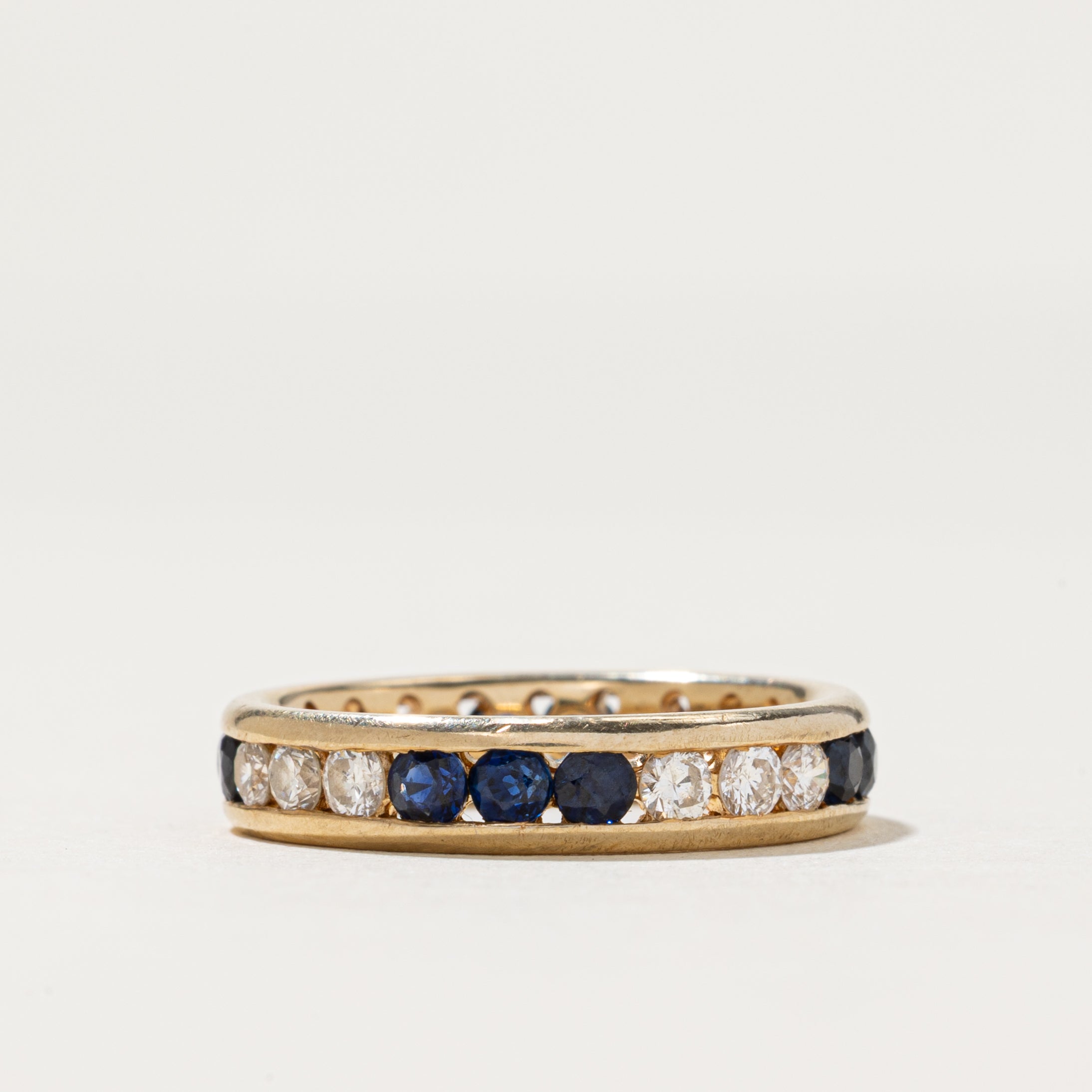 Eternity Sapphire & Diamond Band | 0.60ctw, 0.48ctw | SZ 6