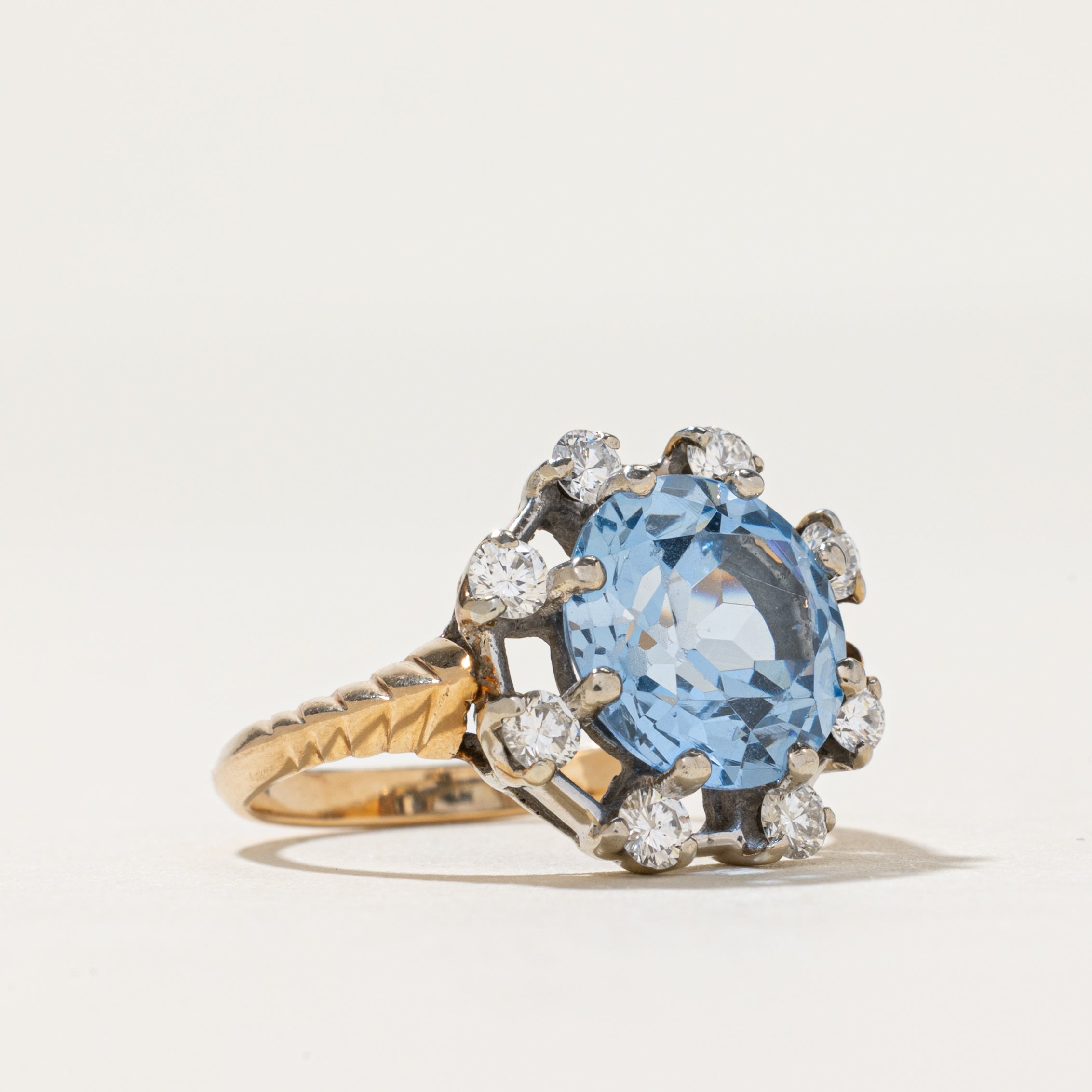 Synthetic Spinel & Diamond Cocktail Ring | 3.50ct, 0.56ctw | SZ 5.25