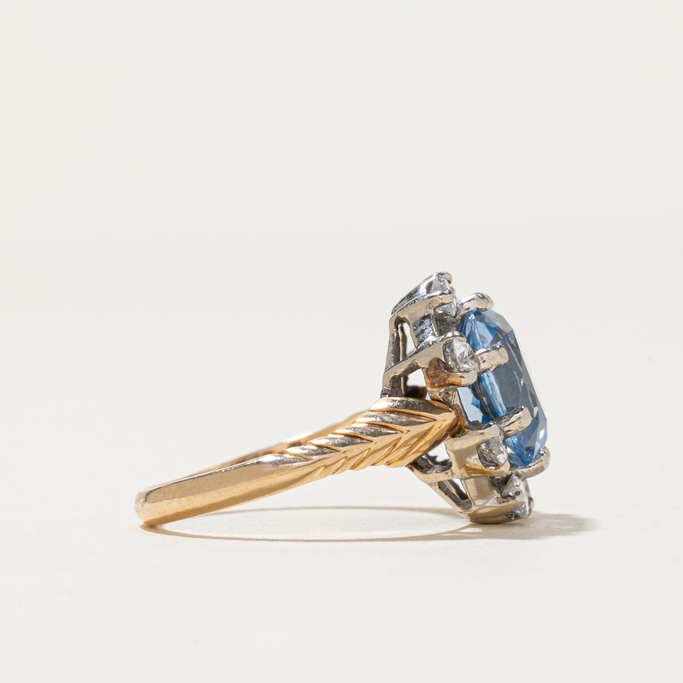 Synthetic Spinel & Diamond Cocktail Ring | 3.50ct, 0.56ctw | SZ 5.25