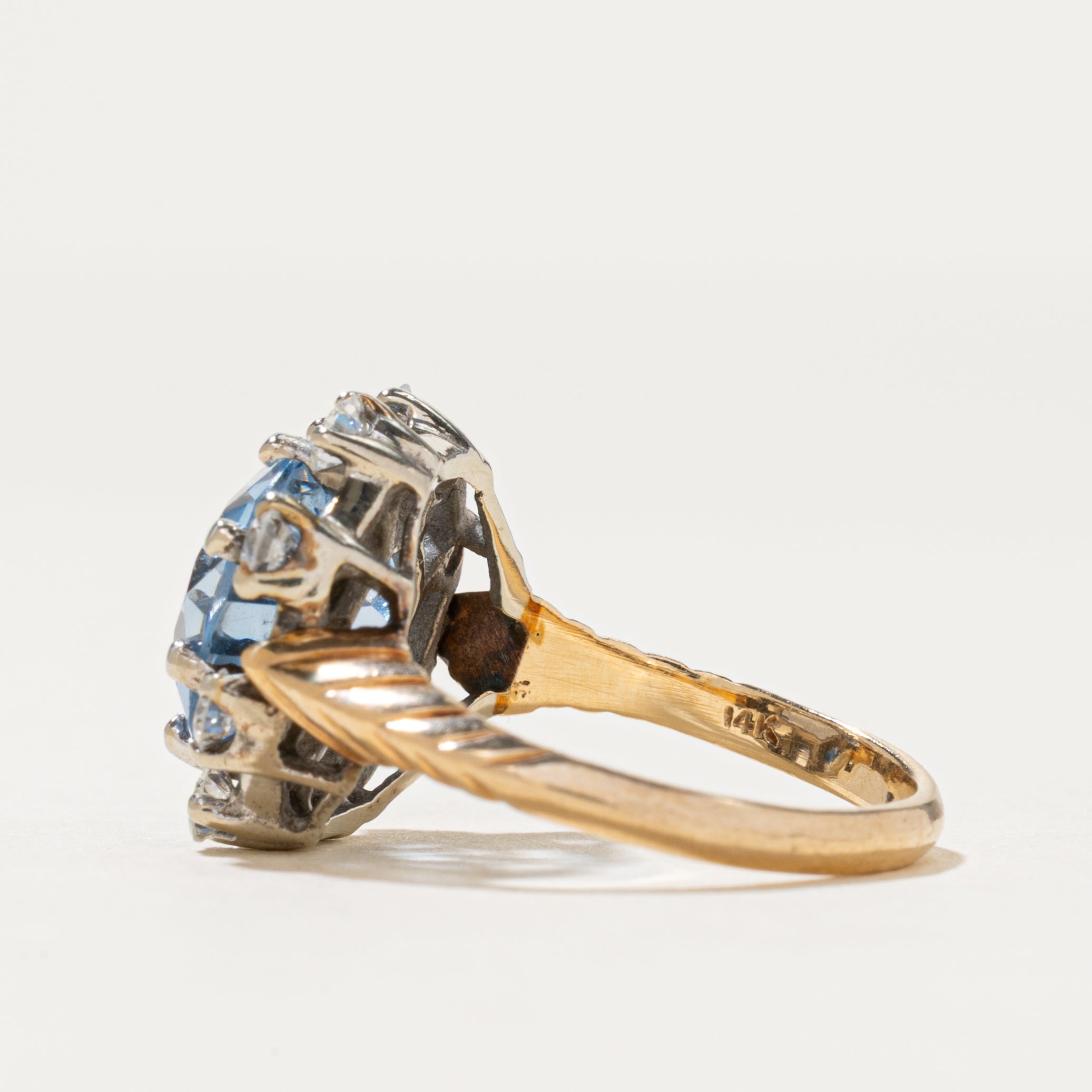 Synthetic Spinel & Diamond Cocktail Ring | 3.50ct, 0.56ctw | SZ 5.25