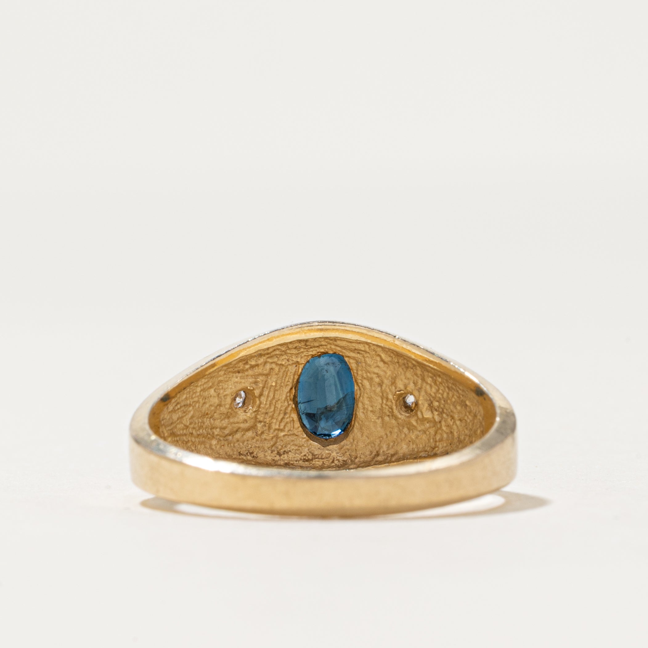 Oval Cut Sapphire & Diamond Ring | 0.36ct, 0.01ctw | SZ 7.75