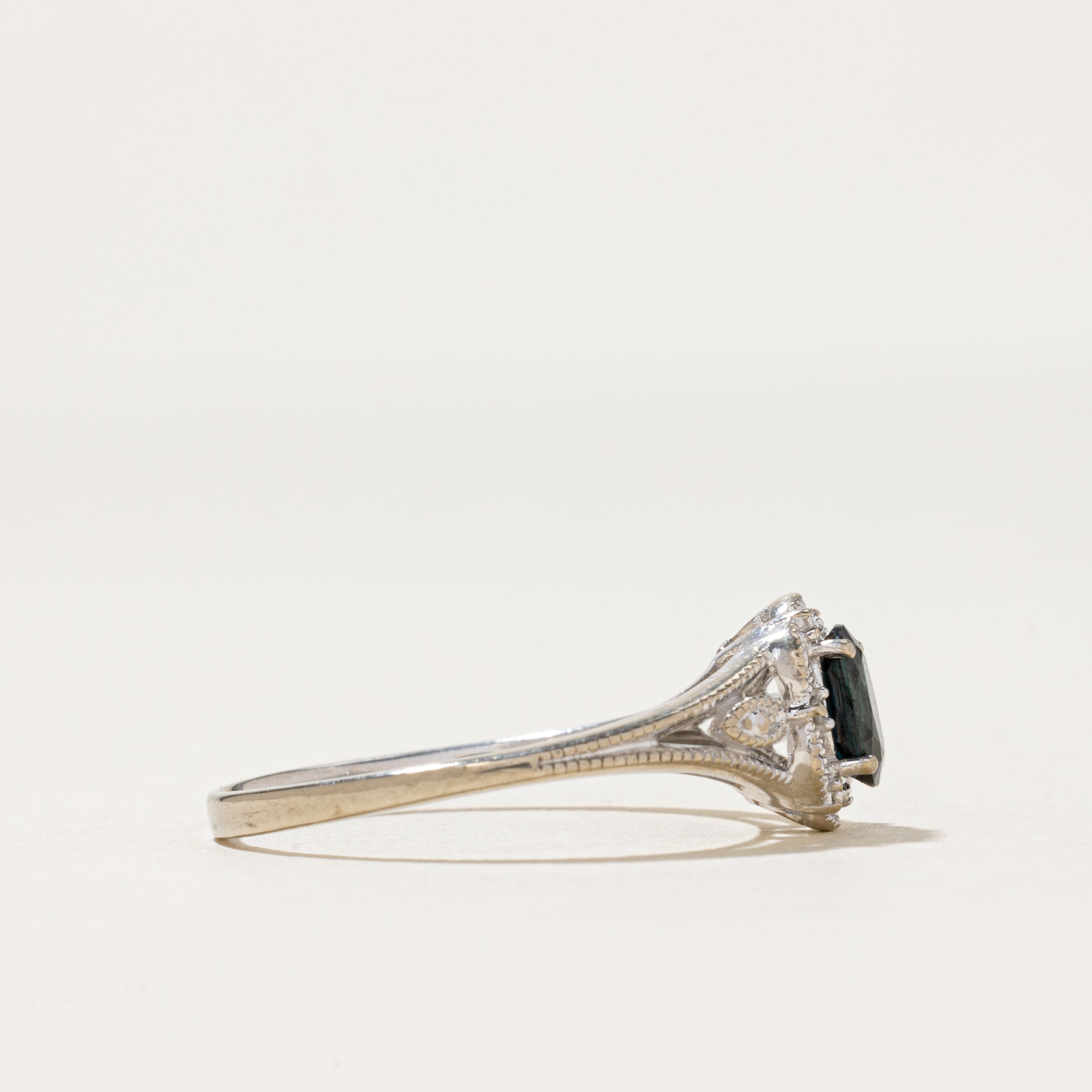 Sapphire & Diamond Openwork Tapered Ring | 0.50ct, 0.01ctw | SZ 8