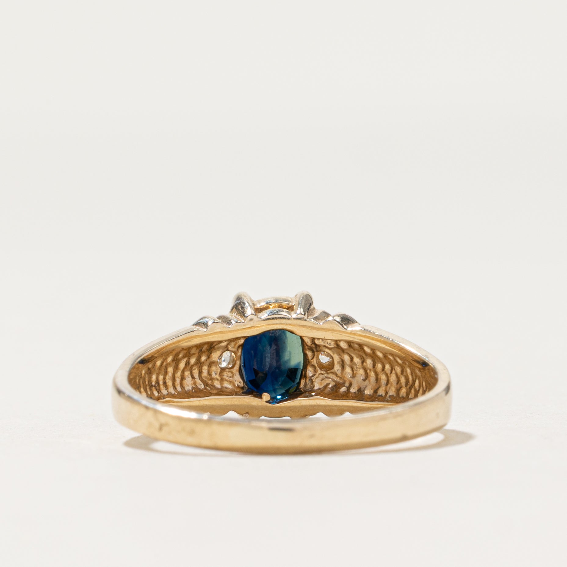 Oval Cut Sapphire & Diamond Ring | 0.50ct, 0.02ctw | SZ 4.75